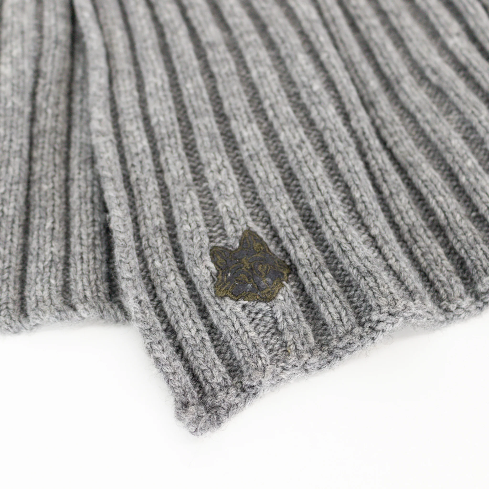 Zadig & Voltaire Grey Ribbed Wool Blend Scarf - Image 5