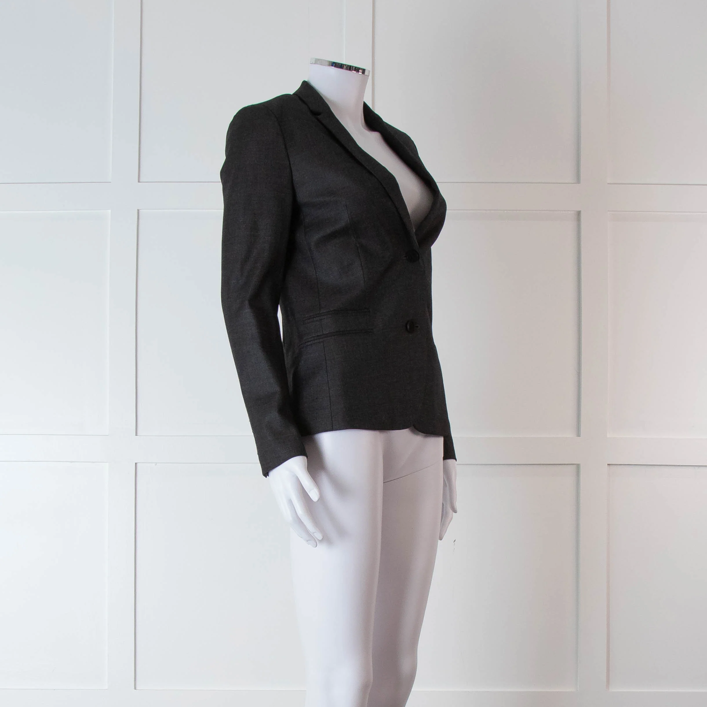 Zadig & Voltaire Grey Skull Diamante Back Blazer Jacket - Image 2