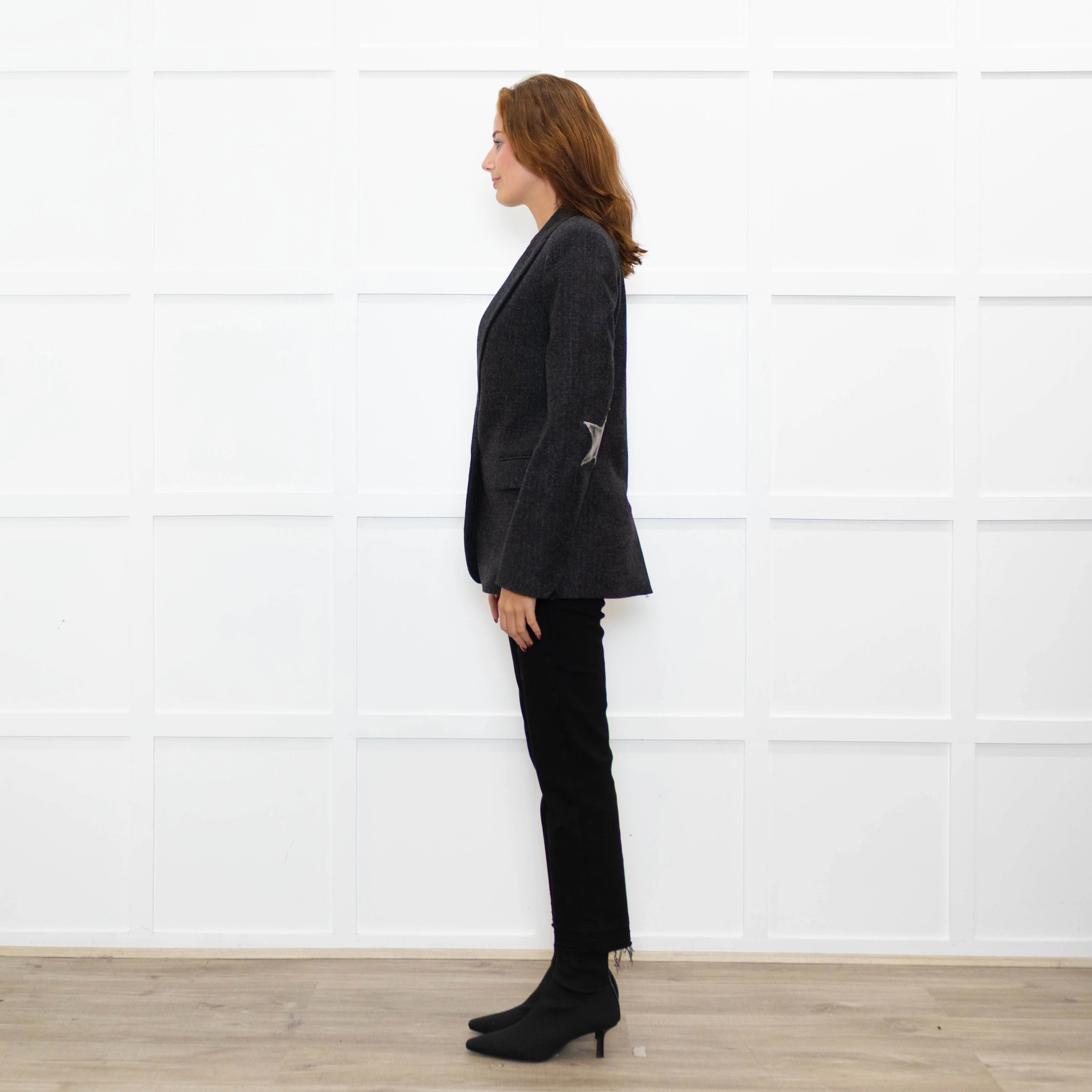 Zadig & Voltaire Grey Wool Mix Jacket With Star Elbows - Image 4