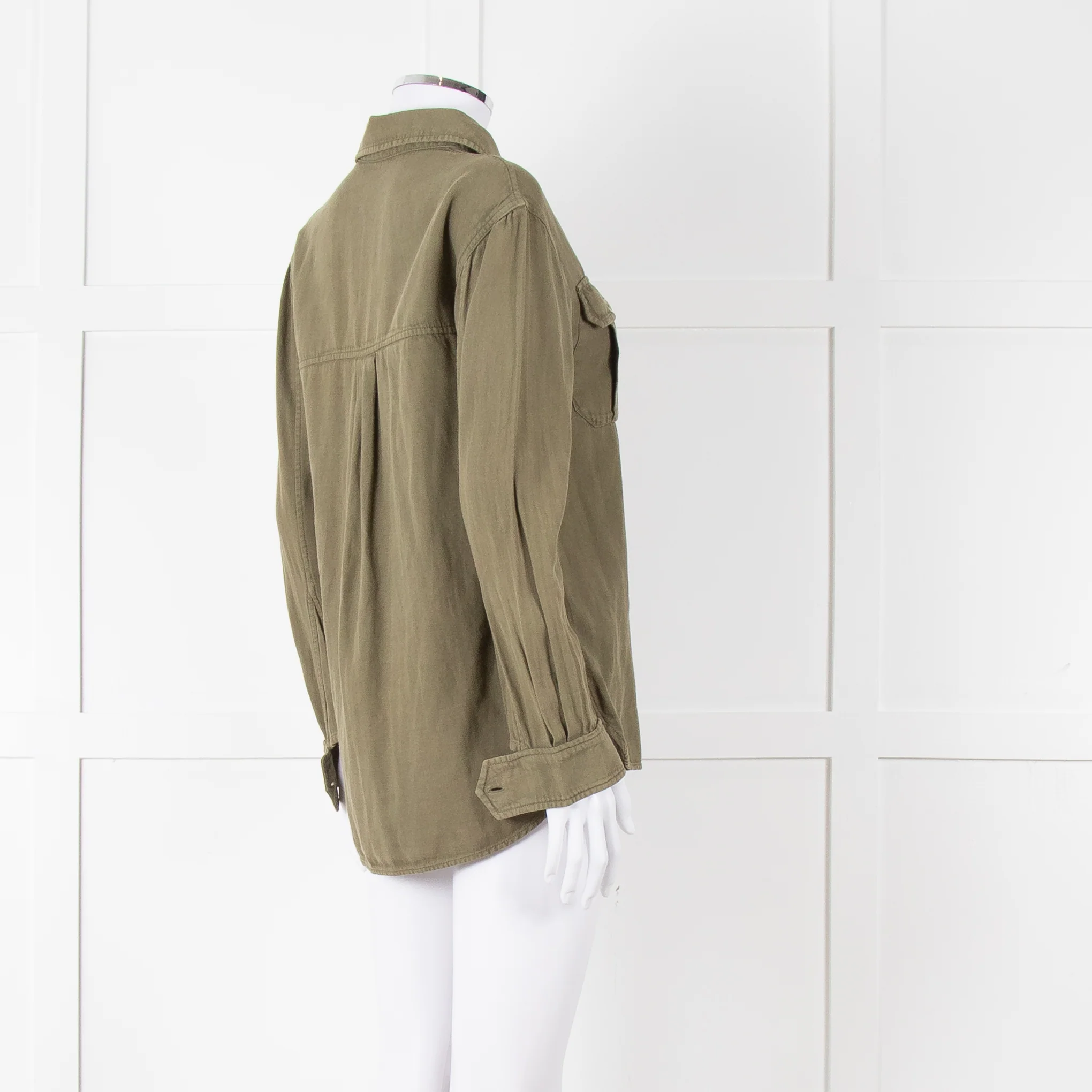 Zadig & Voltaire Khaki Cotton Army Style Shirt - Image 4