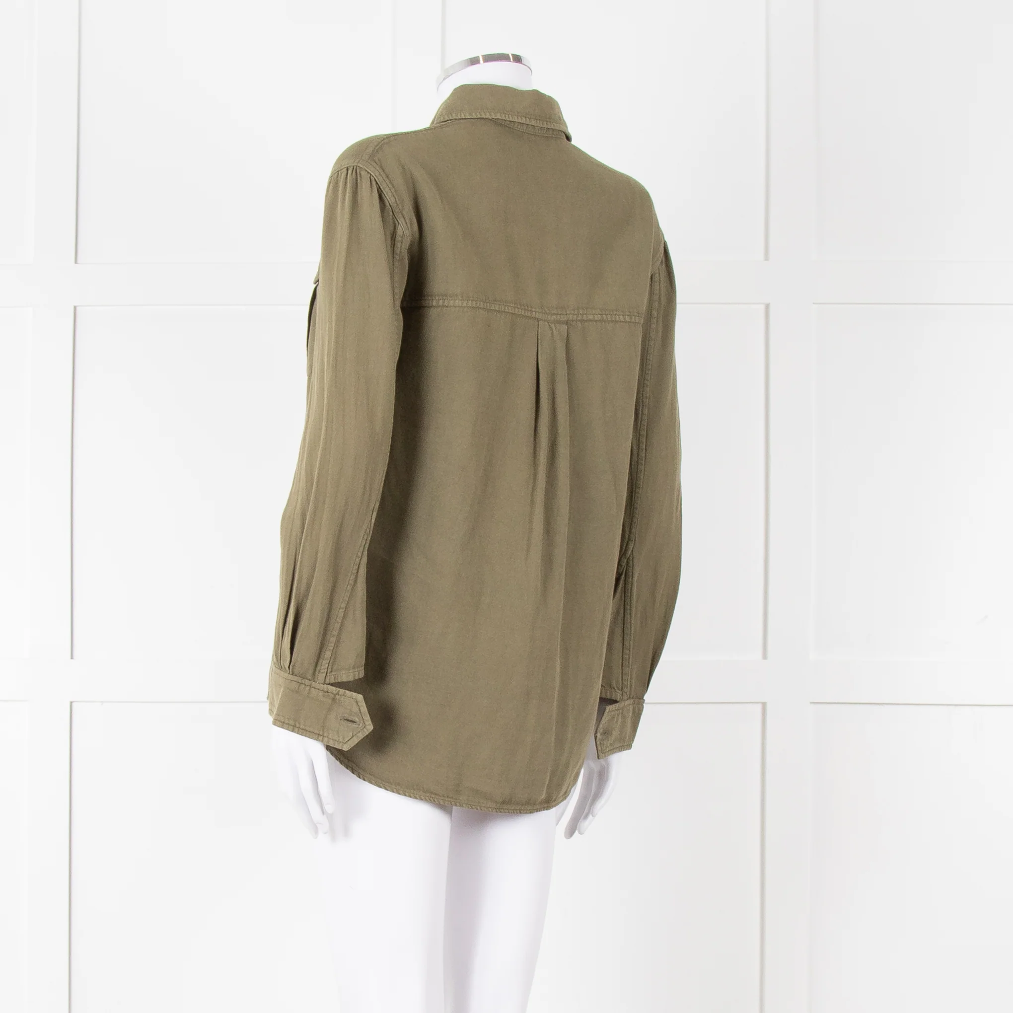 Zadig & Voltaire Khaki Cotton Army Style Shirt - Image 6
