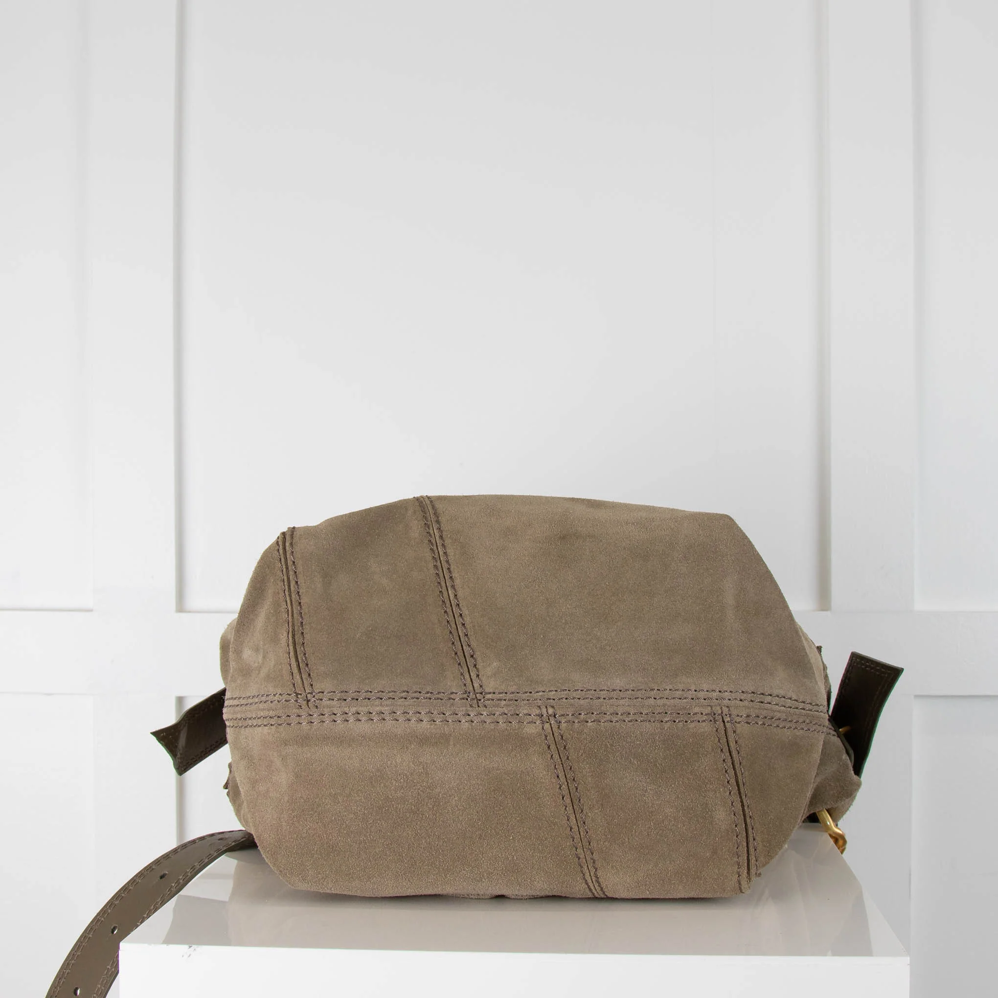 Zadig & Voltaire La Cecilia Olive Green Suede CrossBody Bag - Image 5