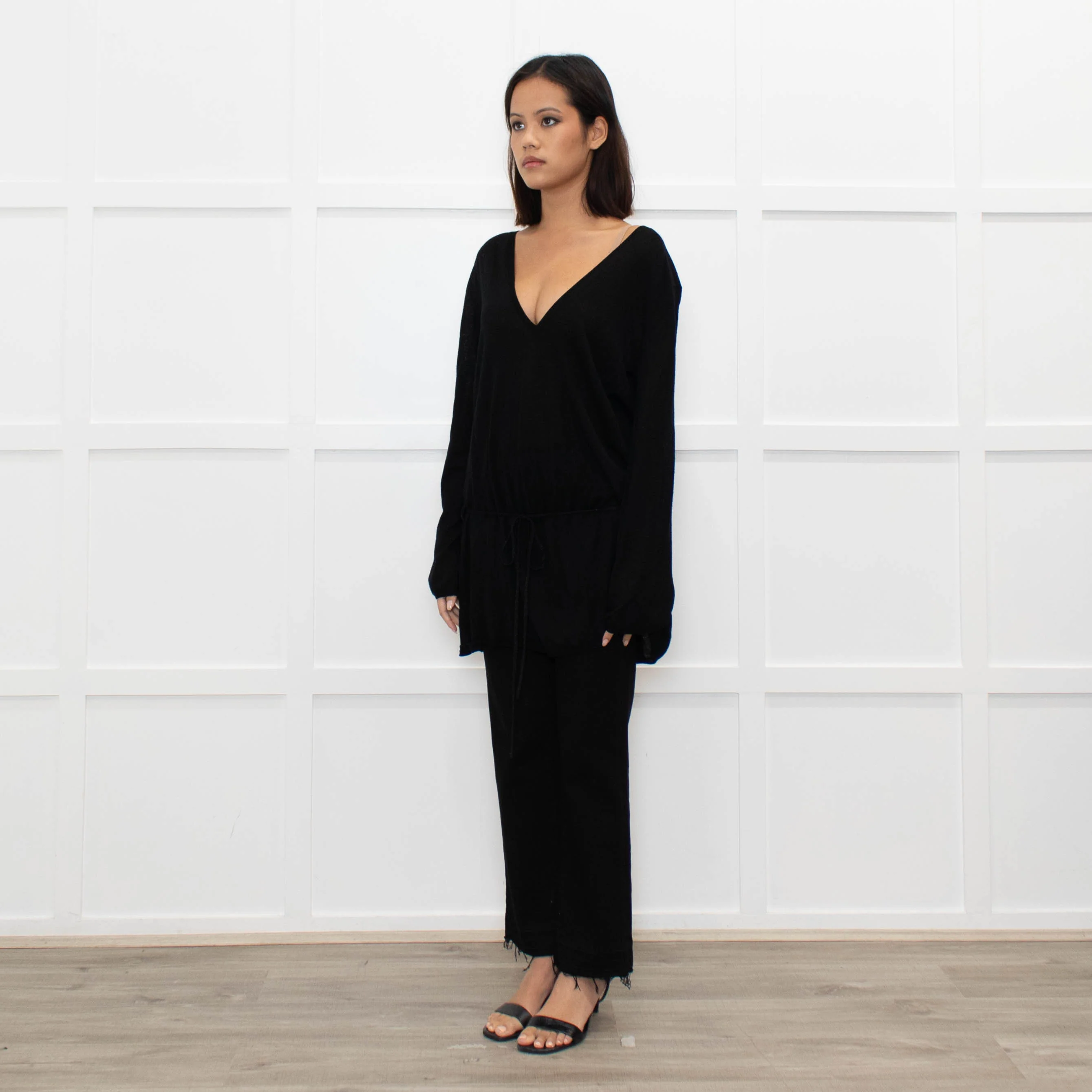Zadig & Voltaire Lux Black Fine Knit Belted Sweater - Image 7