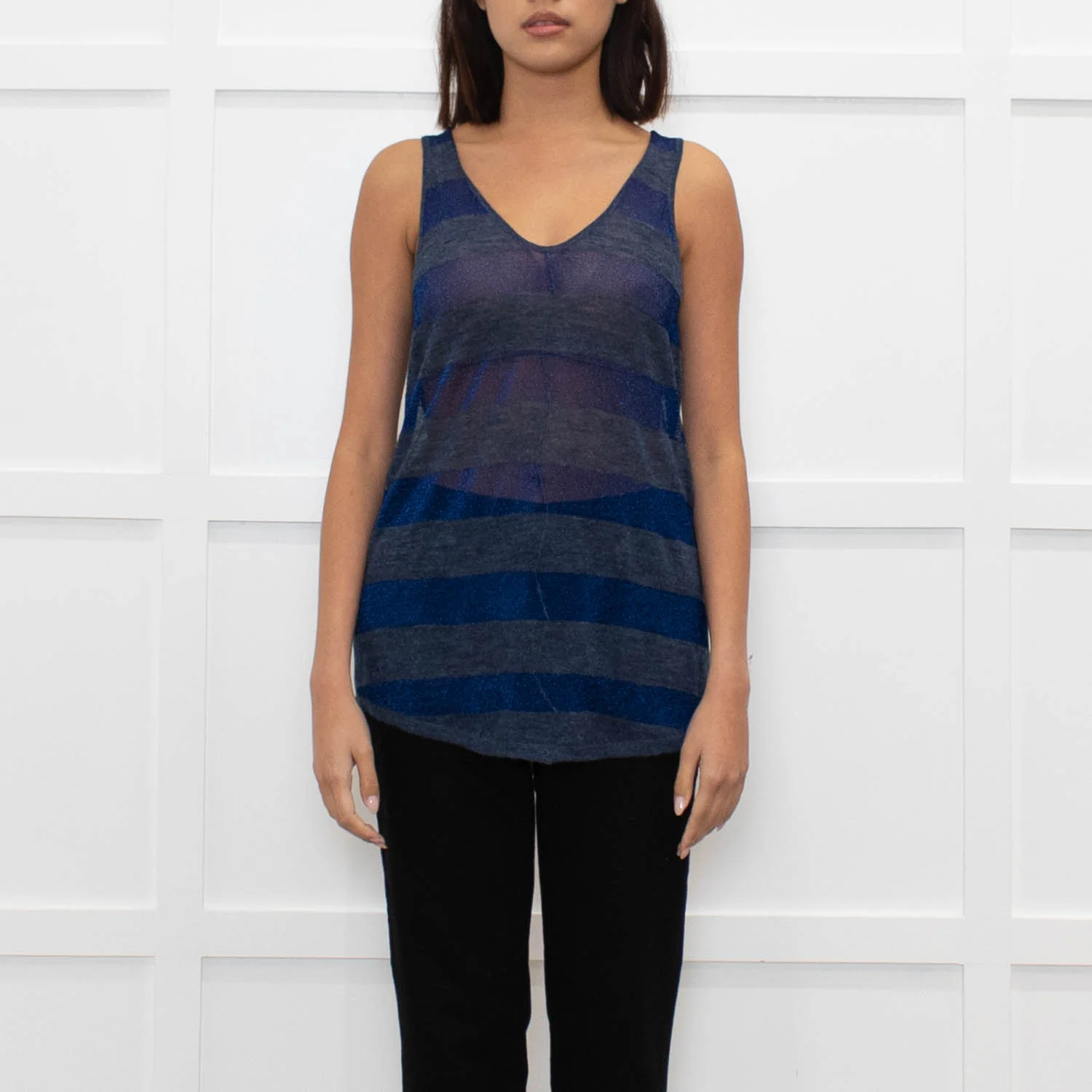 Zadig & Voltaire Luxe Blue Lurex Striped Vest - Image 2