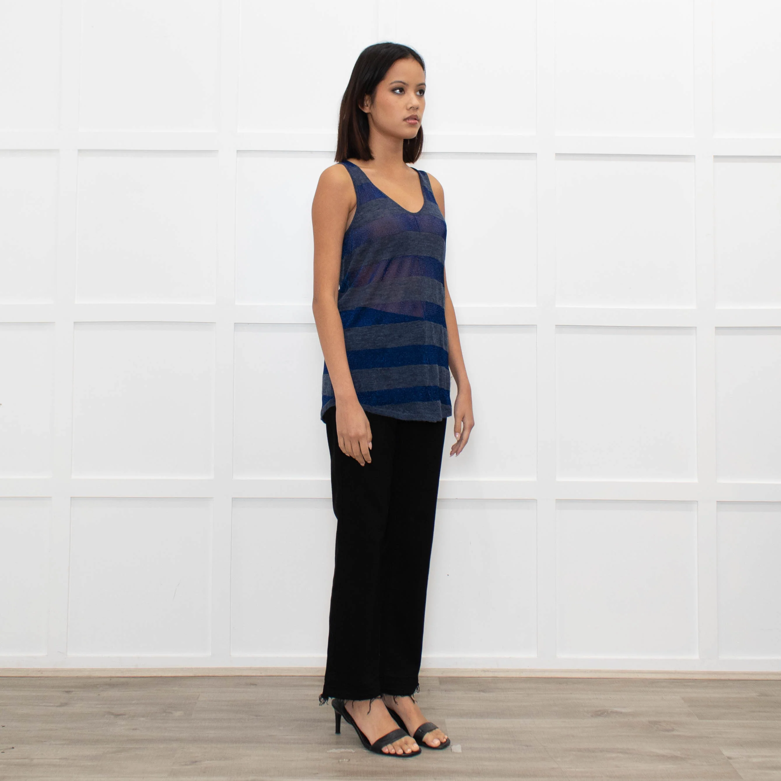 Zadig & Voltaire Luxe Blue Lurex Striped Vest - Image 3