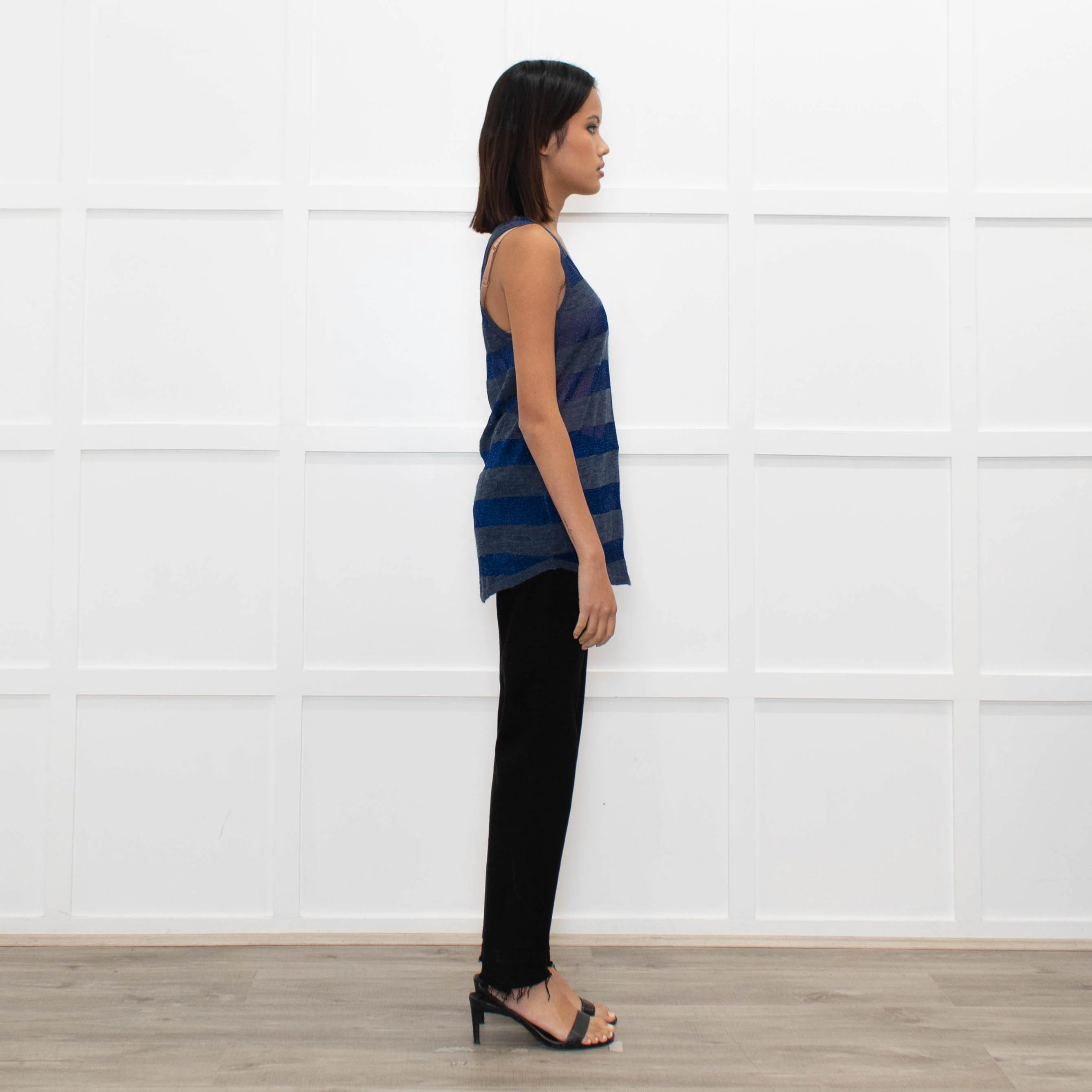 Zadig & Voltaire Luxe Blue Lurex Striped Vest - Image 4