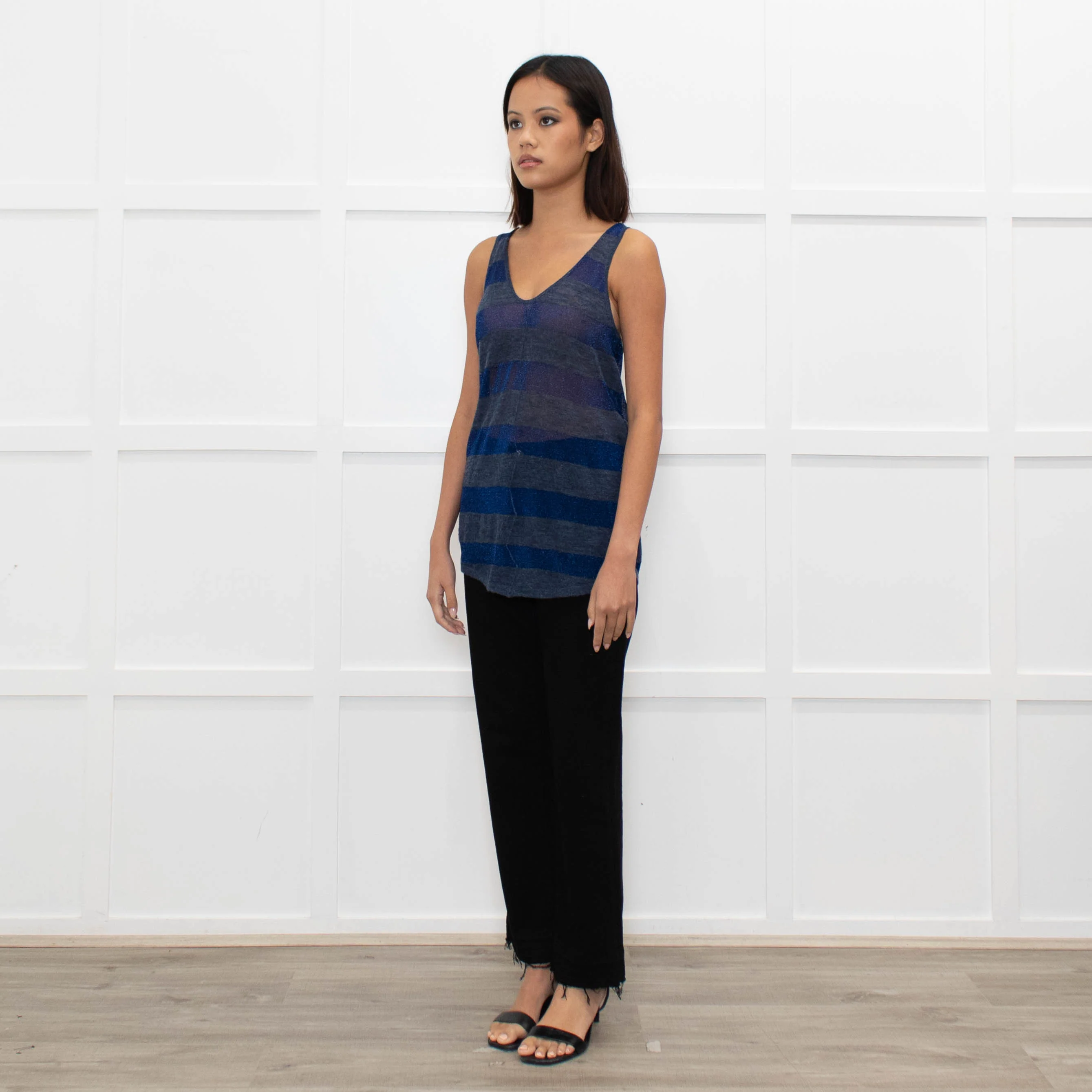 Zadig & Voltaire Luxe Blue Lurex Striped Vest - Image 7