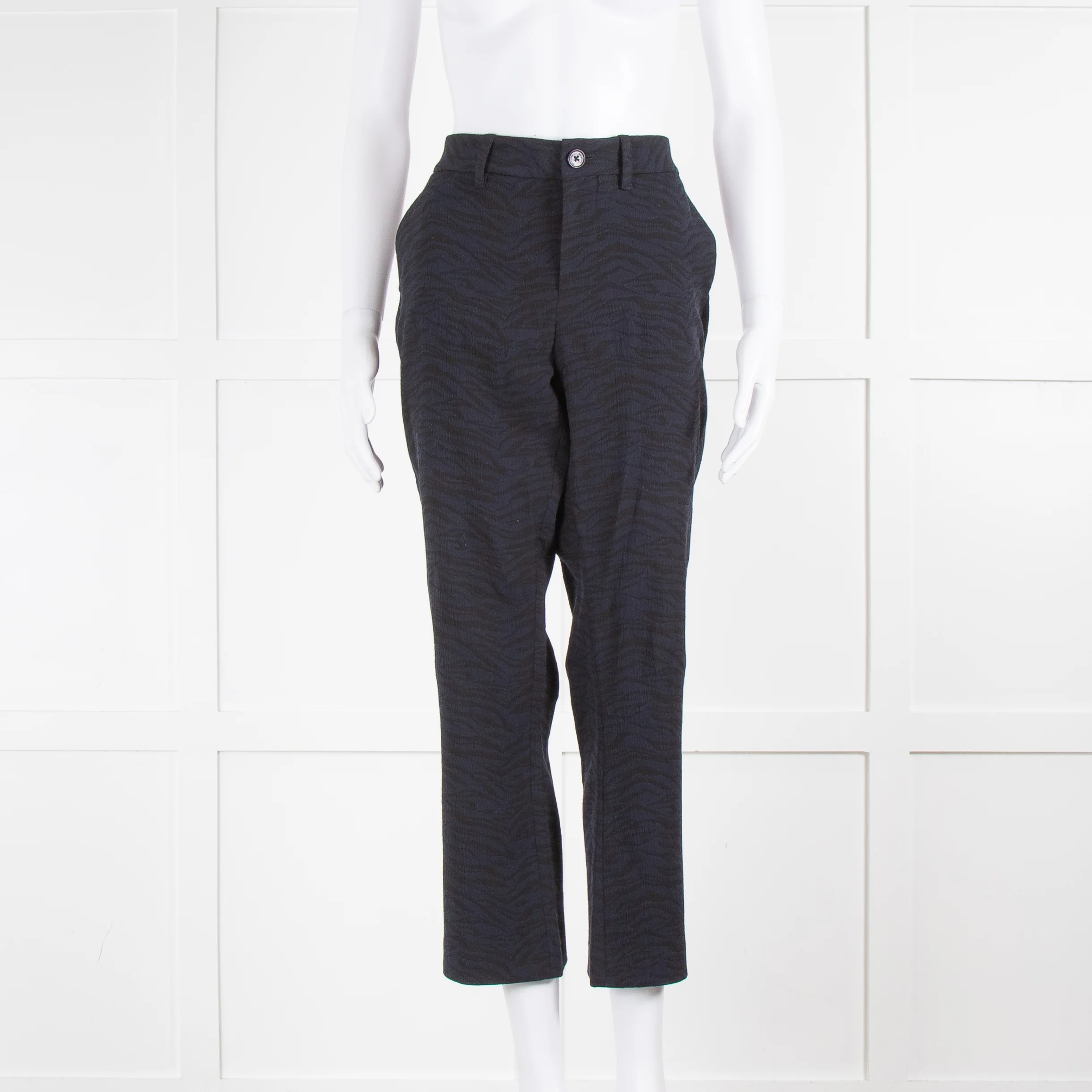 Zadig & Voltaire Navy Black Zebra Print Trousers