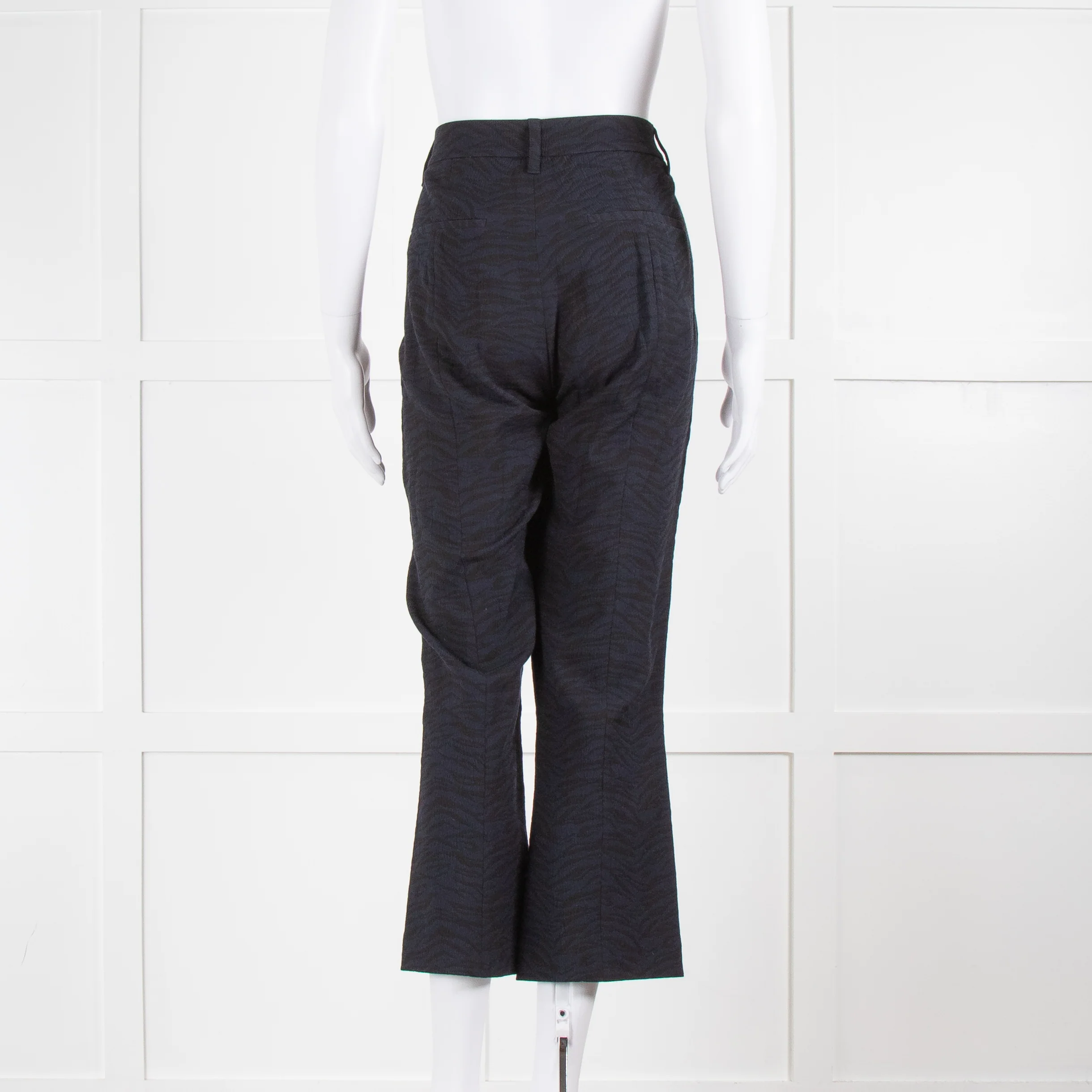Zadig & Voltaire Navy Black Zebra Print Trousers - Image 3