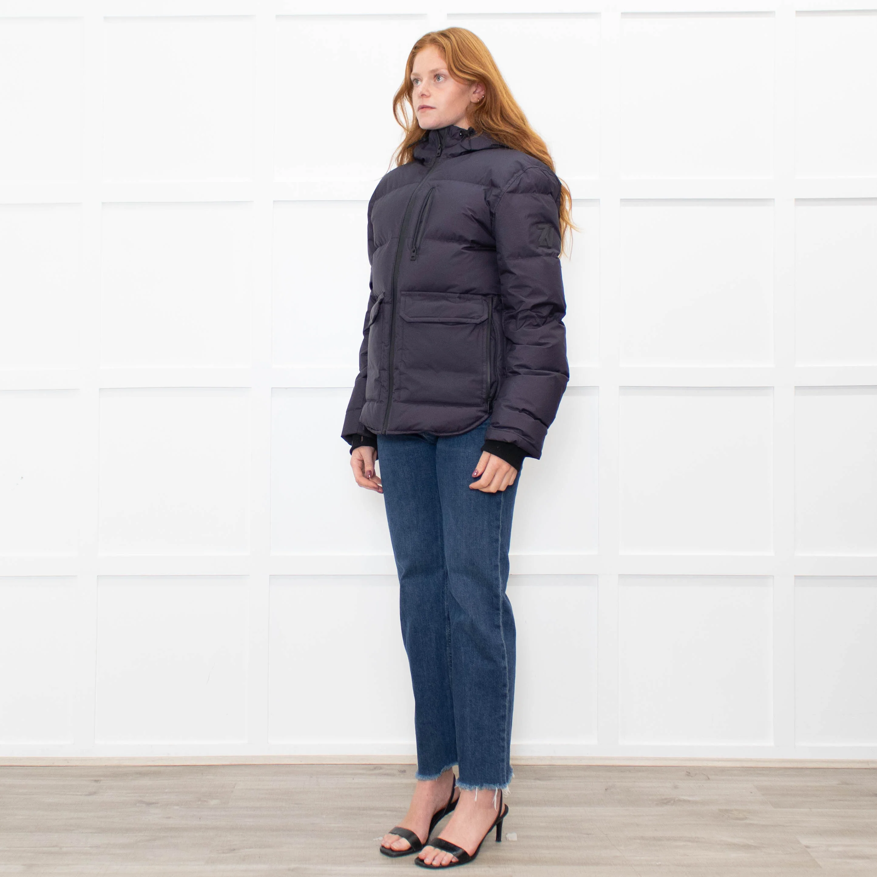 Zadig & Voltaire Navy Blue Hooded Puffer Jacket - Image 3