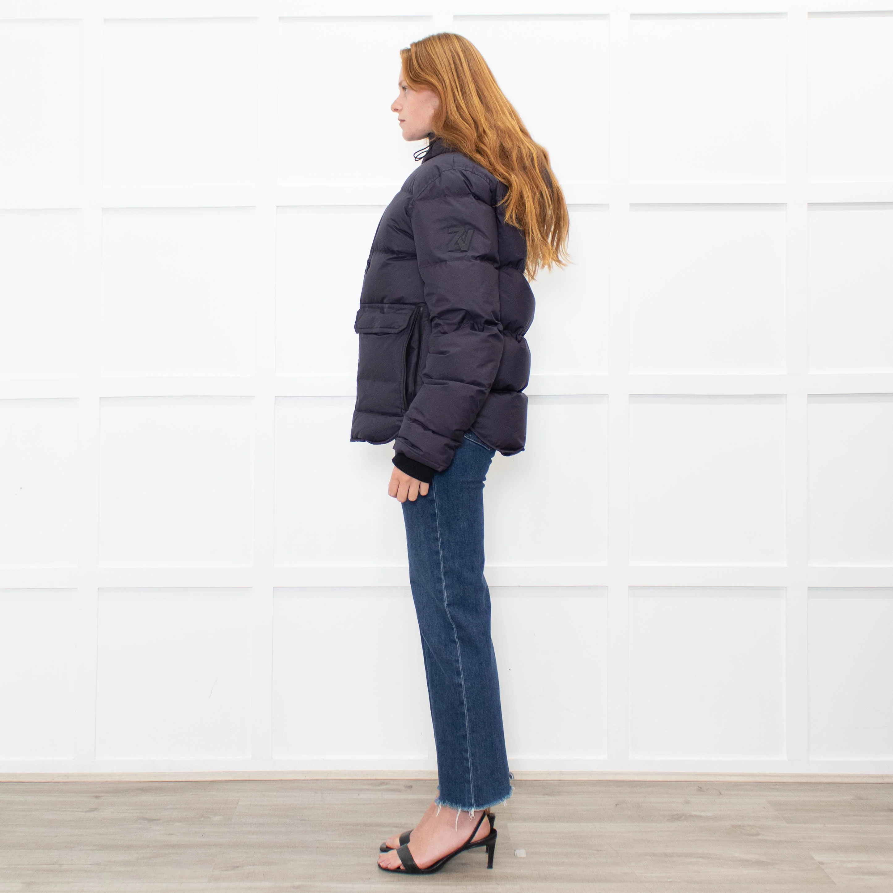 Zadig & Voltaire Navy Blue Hooded Puffer Jacket - Image 4