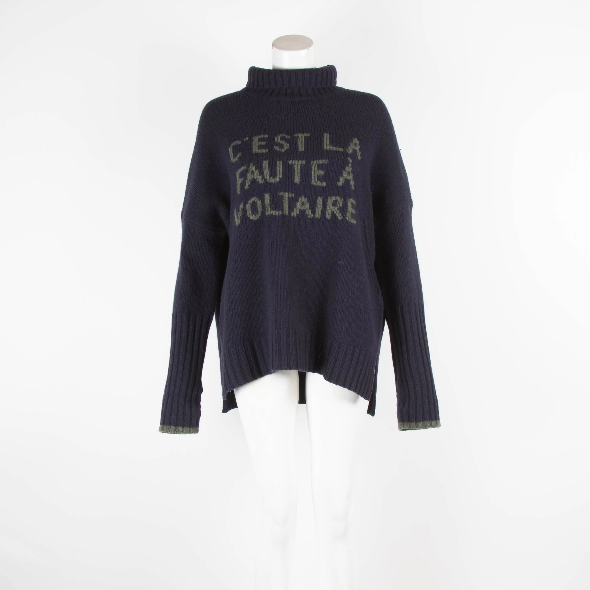 Zadig & Voltaire Navy Roll Neck Jumper