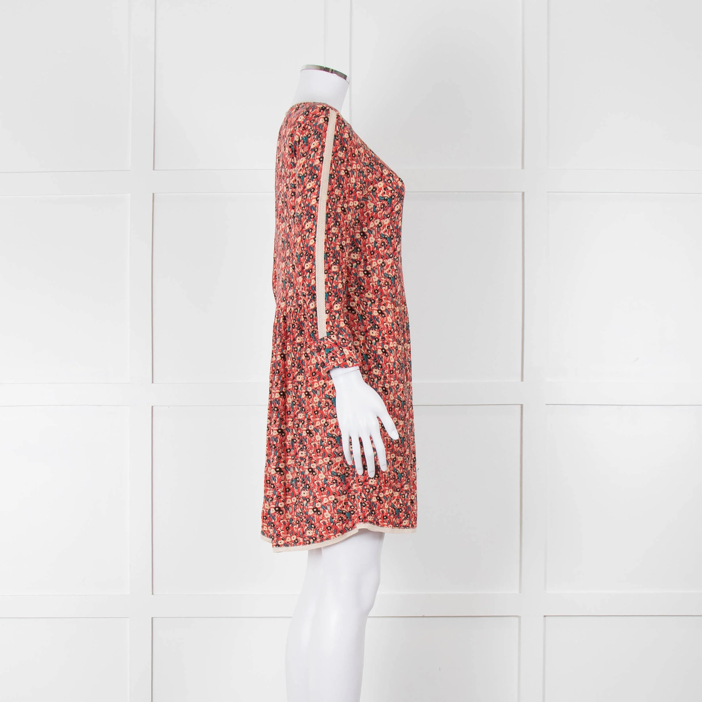 Zadig & Voltaire Orange Cream Teal Floral Short Dress - Image 3