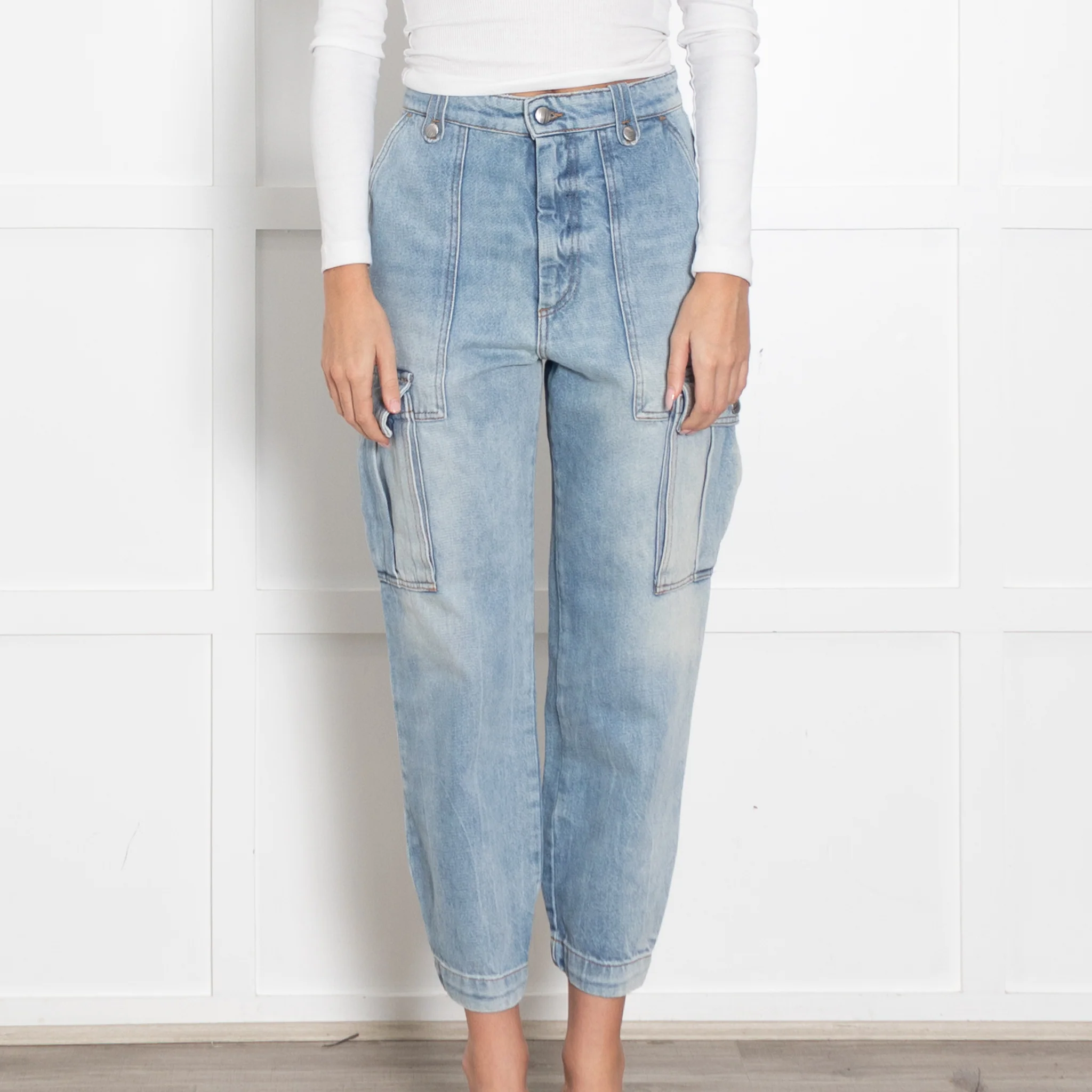 Zadig & Voltaire Preloved Pale Blue Cargo Jeans - Image 2