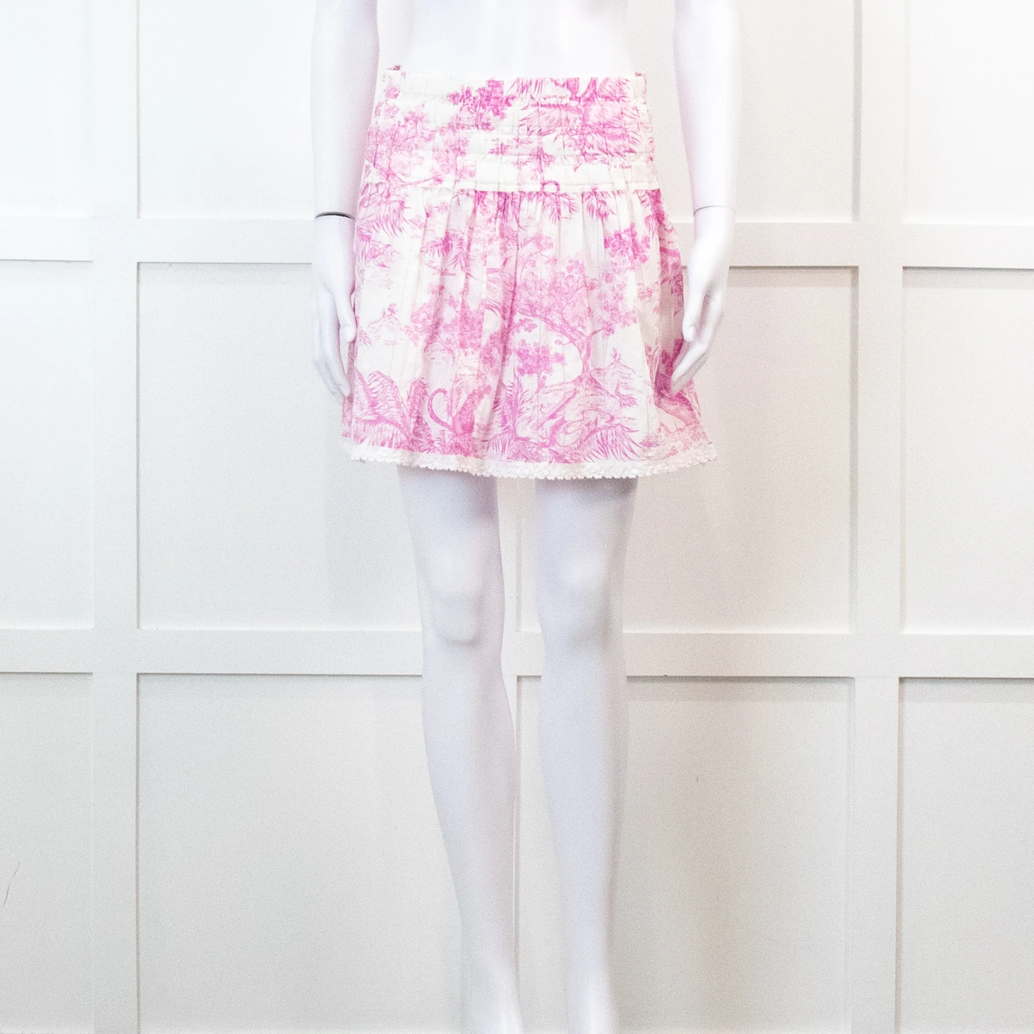 Zadig & Voltaire Pink and White Floral Mini Skirt