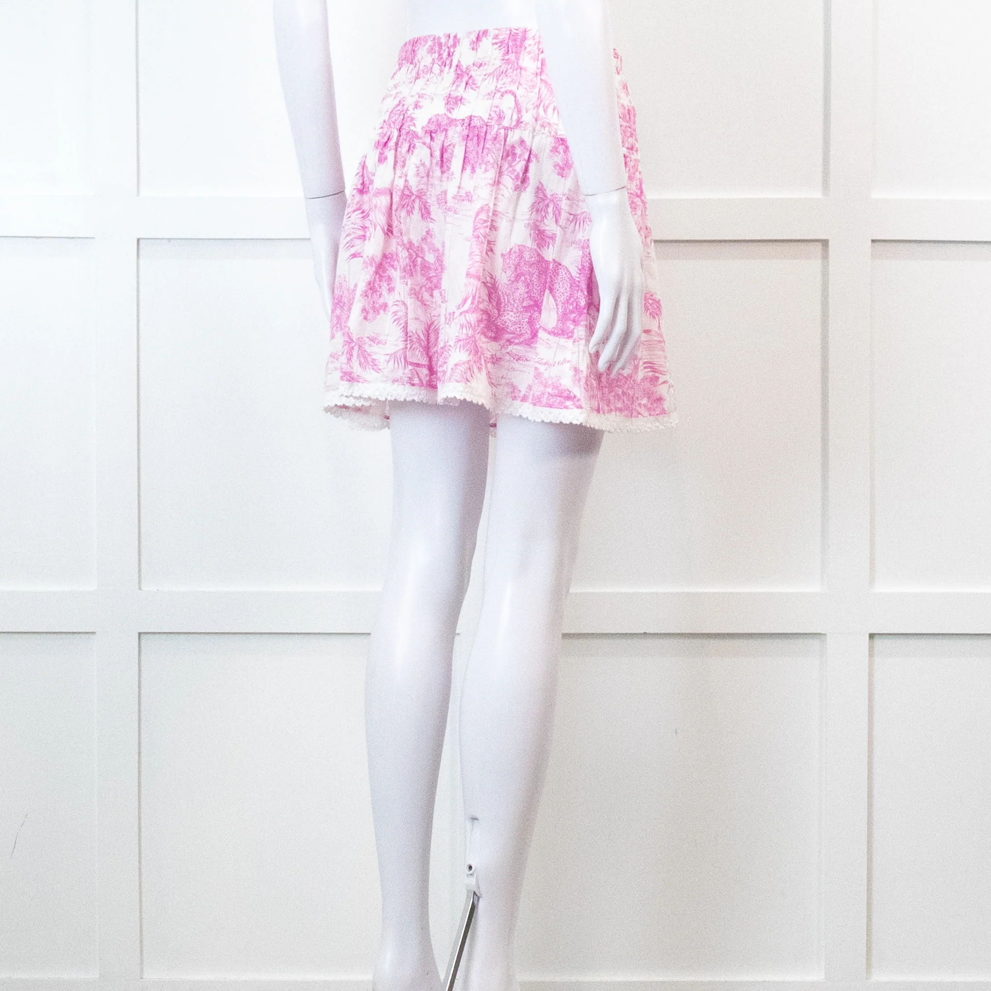 Zadig & Voltaire Pink and White Floral Mini Skirt - Image 4