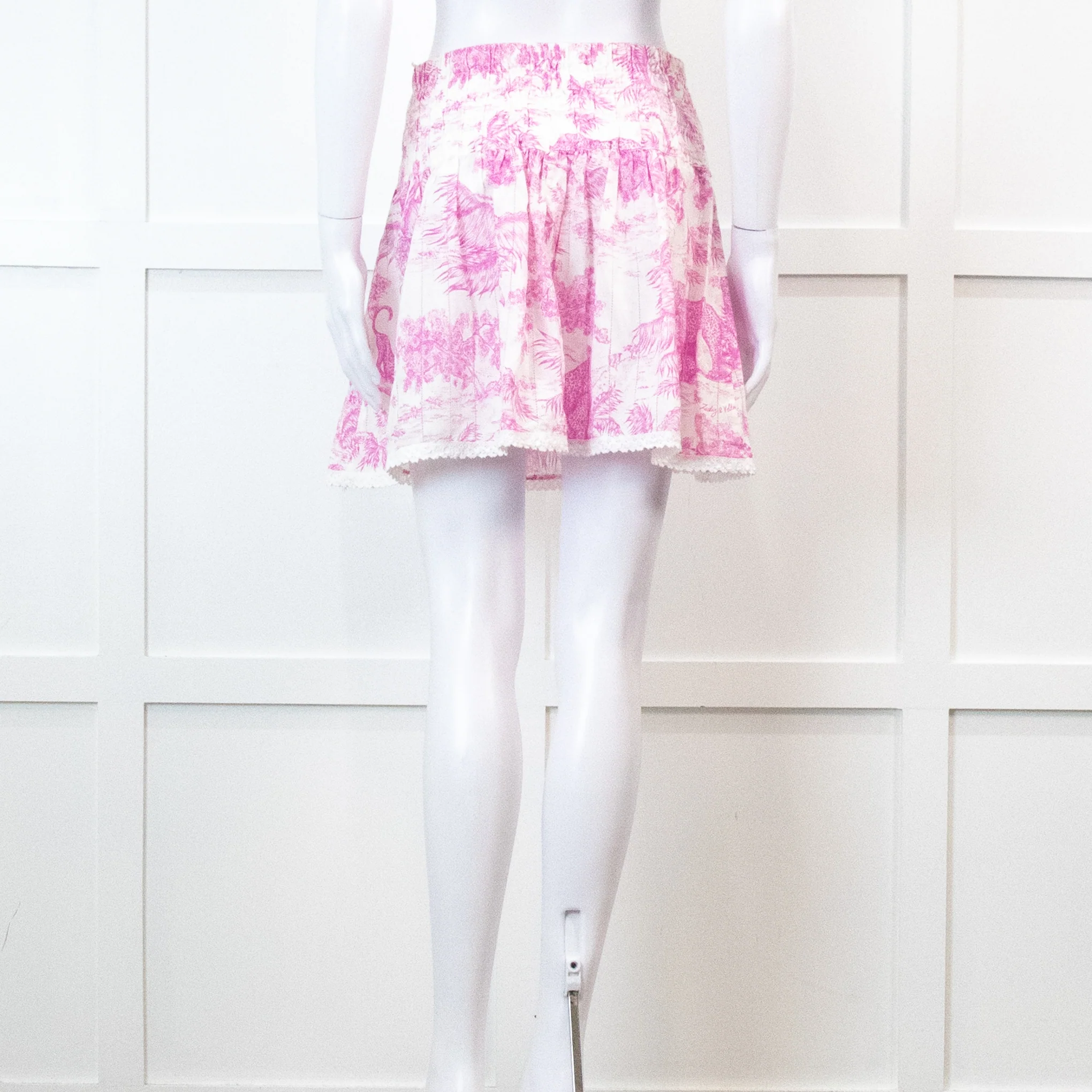 Zadig & Voltaire Pink and White Floral Mini Skirt - Image 5