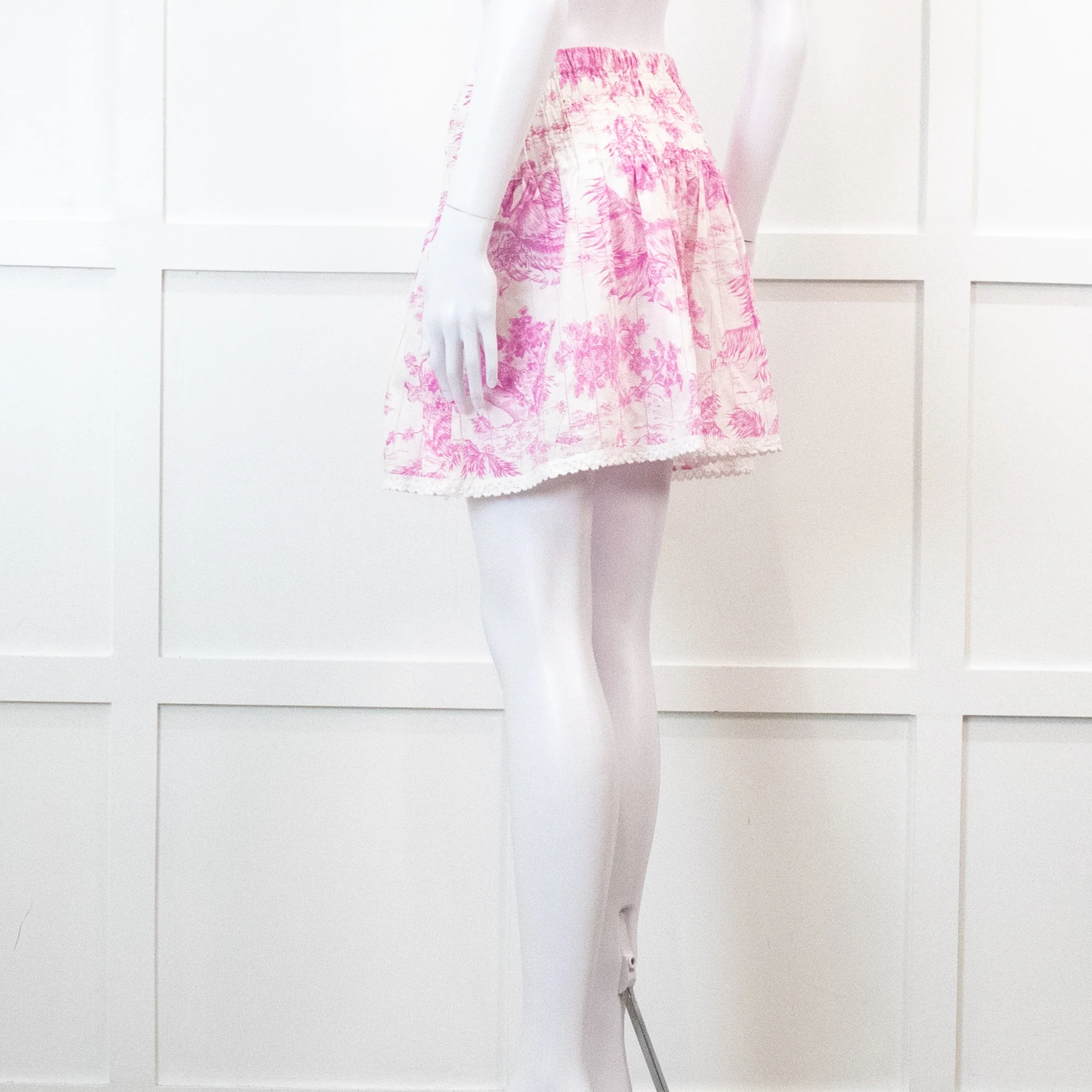 Zadig & Voltaire Pink and White Floral Mini Skirt - Image 6