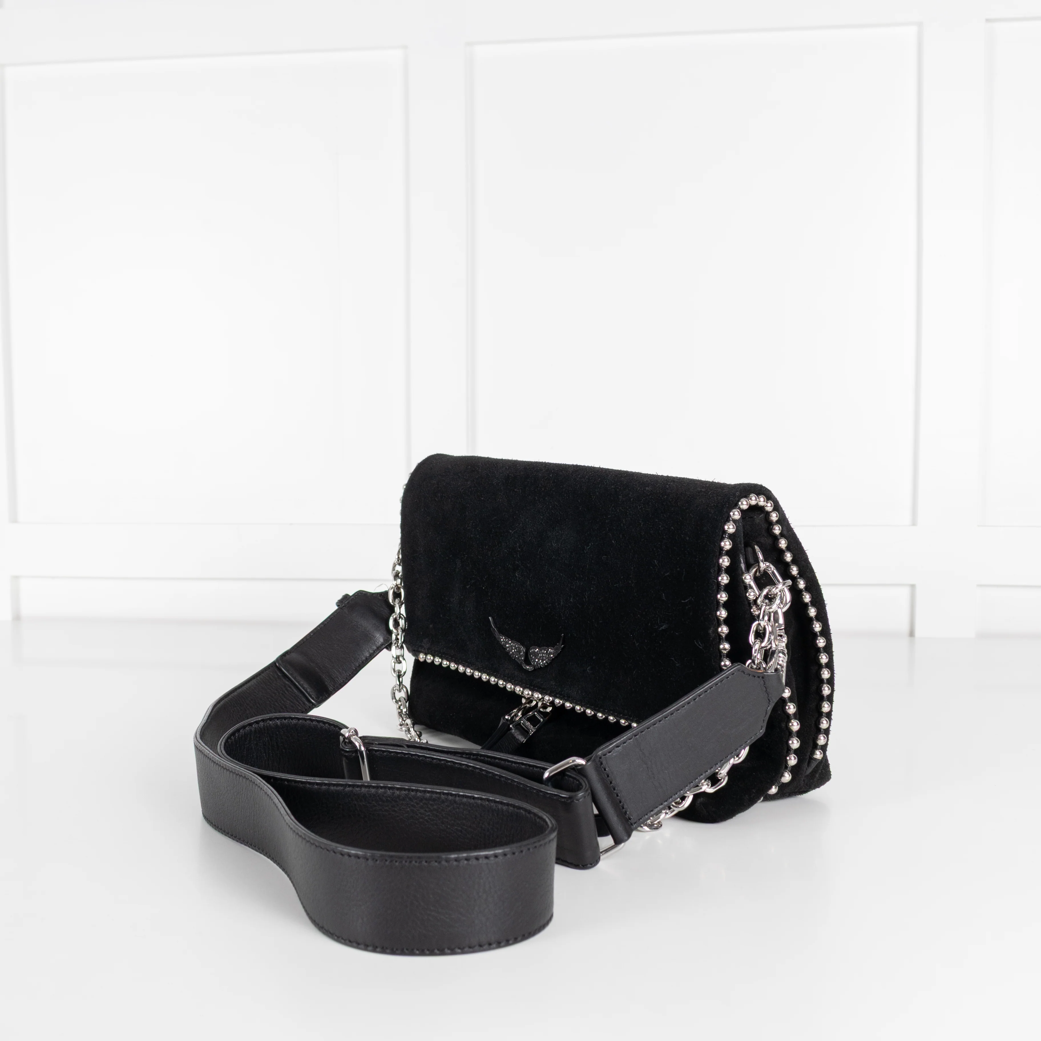 Zadig & Voltaire Preloved Rocky Black Suede Bag - Image 11