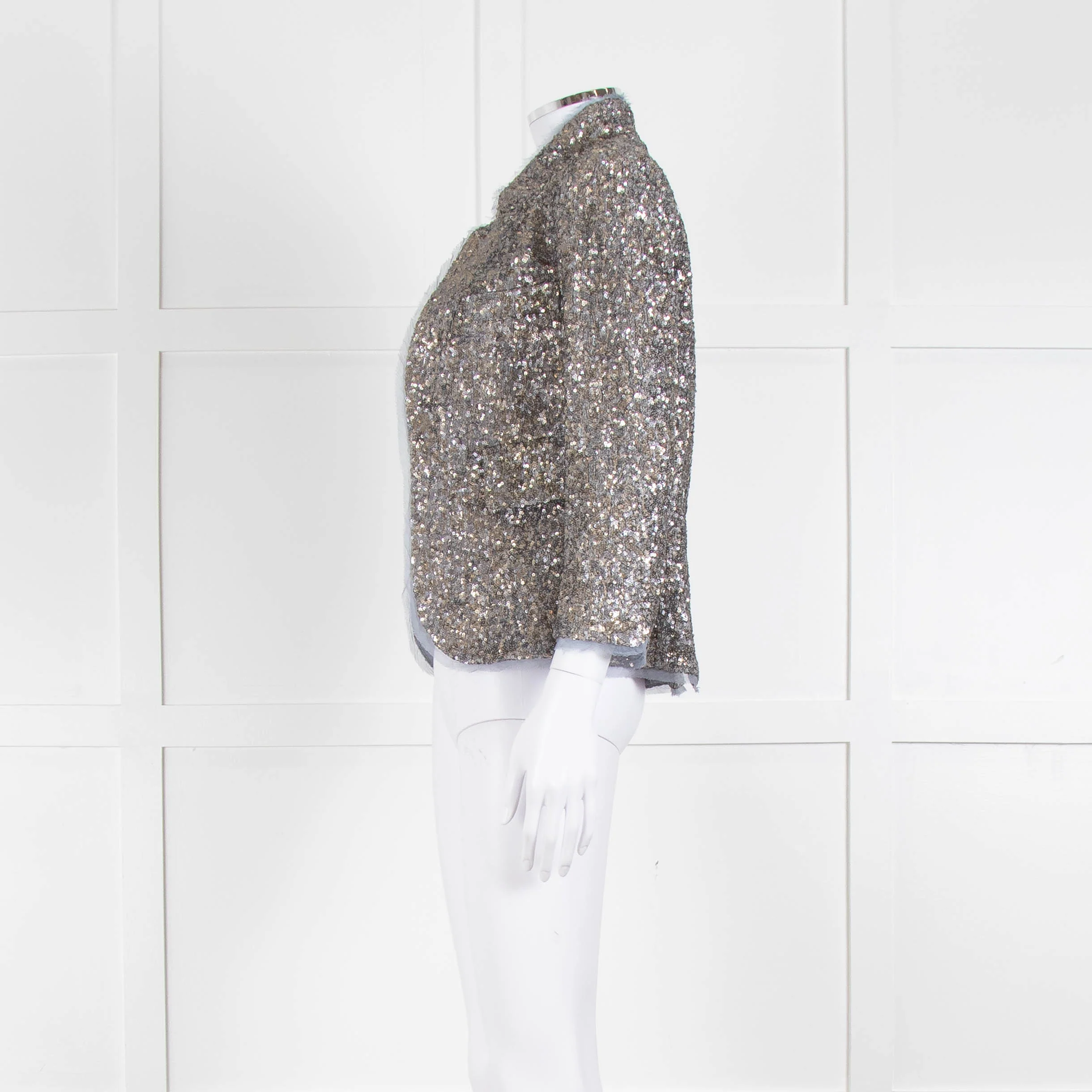 Zadig & Voltaire Preloved Silver Sequinned Blazer Jacket - Image 7