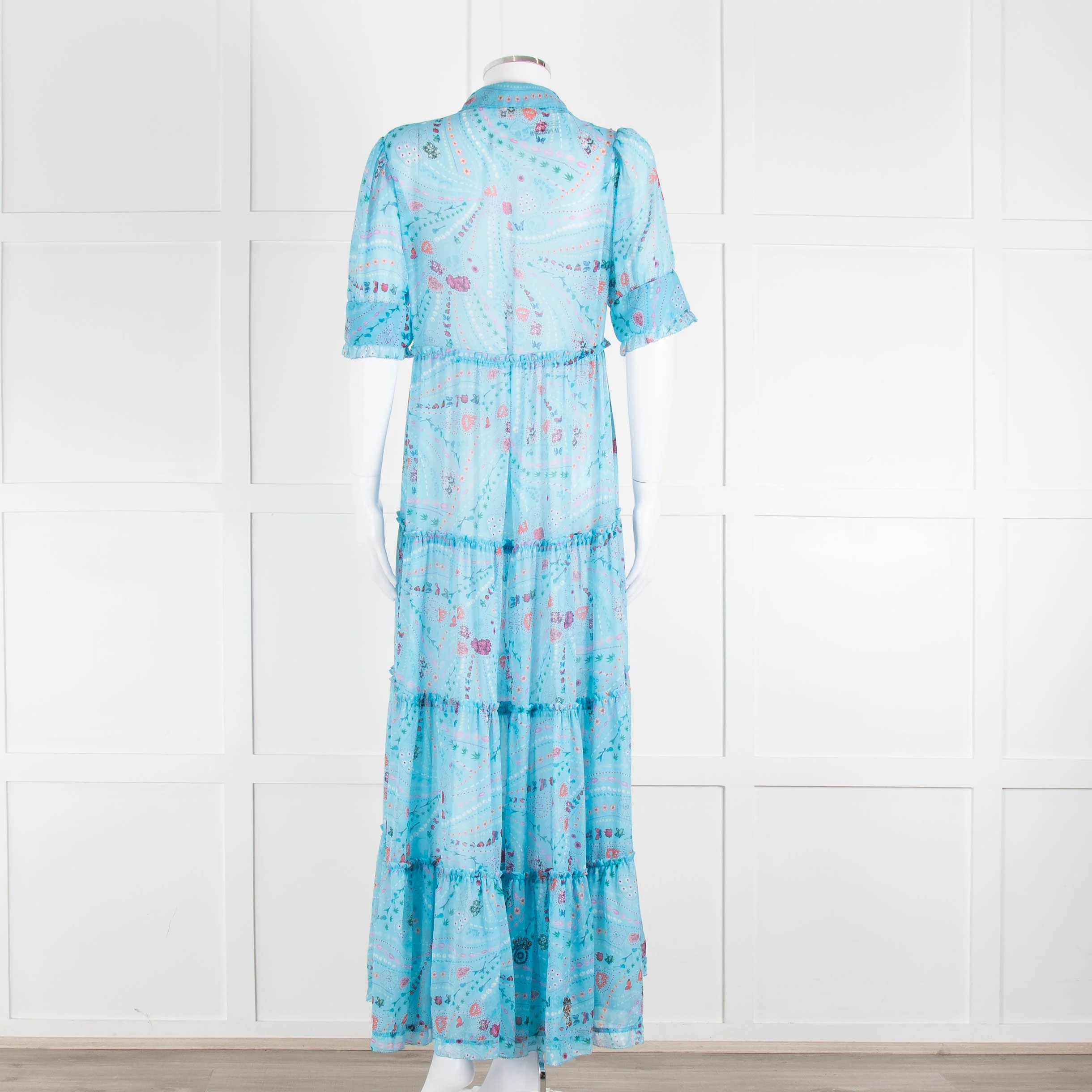 Zadig & Voltaire Turquoise Floral Tiered Maxi Dress - Image 5