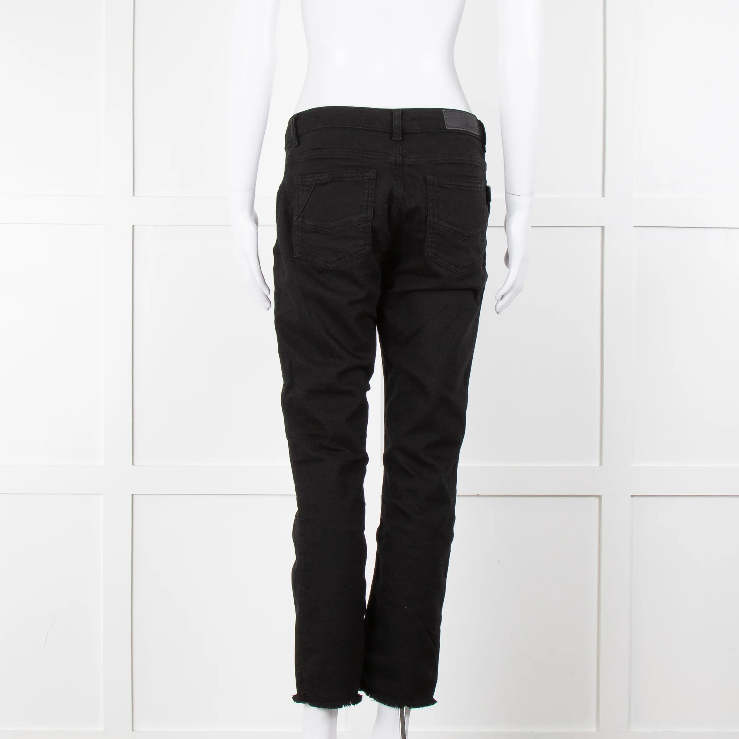 Zadig & Voltiare Black Raw Hem Zip Detail Jeans - Image 5