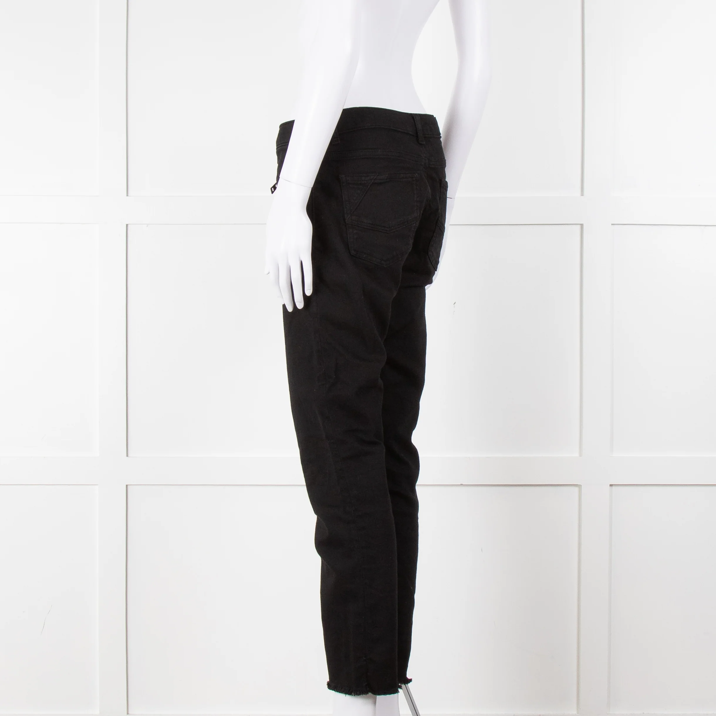 Zadig & Voltiare Black Raw Hem Zip Detail Jeans - Image 6