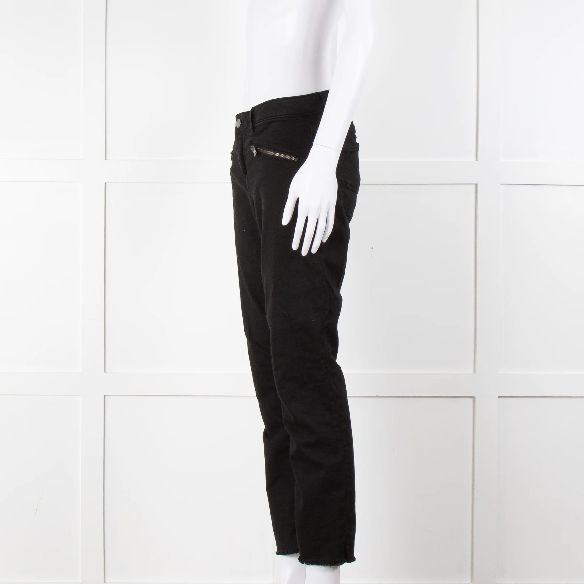 Zadig & Voltiare Black Raw Hem Zip Detail Jeans - Image 7