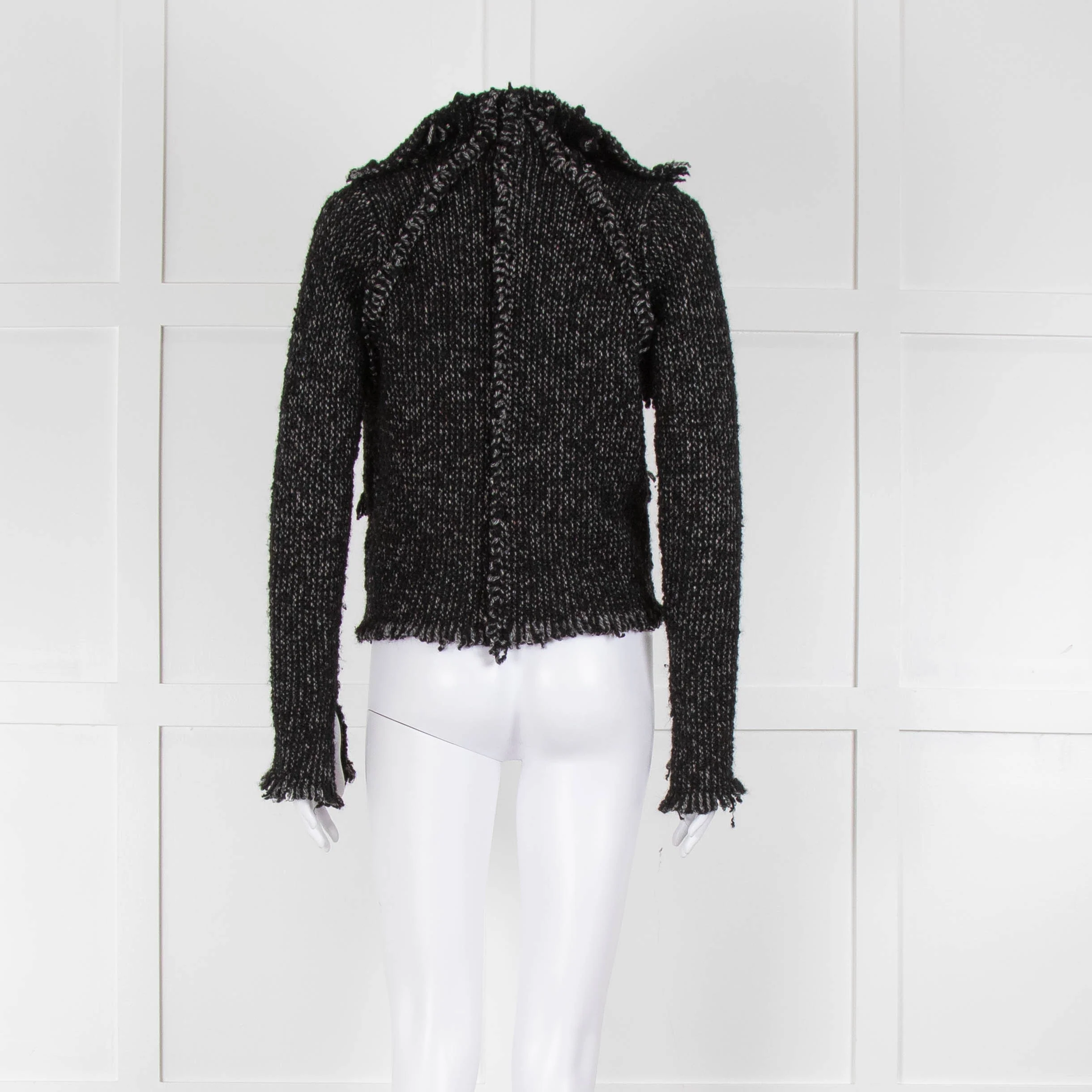 Zadig & Voltaire Grey And Black Fleck Freyed Hem Cardigan - Image 5