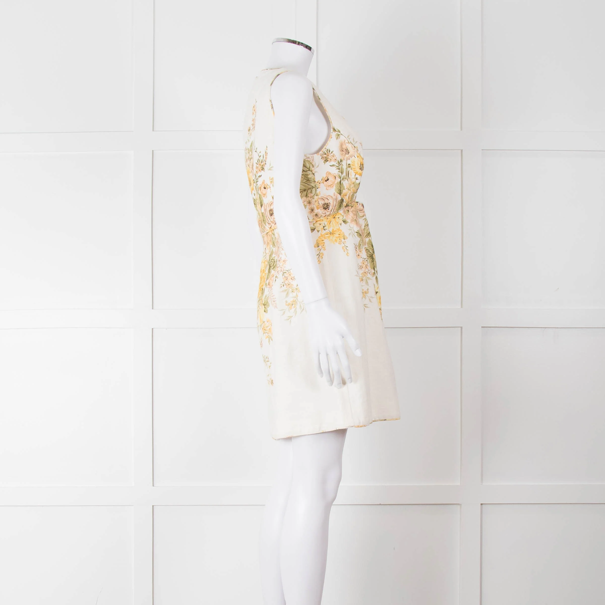 Zimmermann Amelie Cream Linen Floral Dress - Image 3