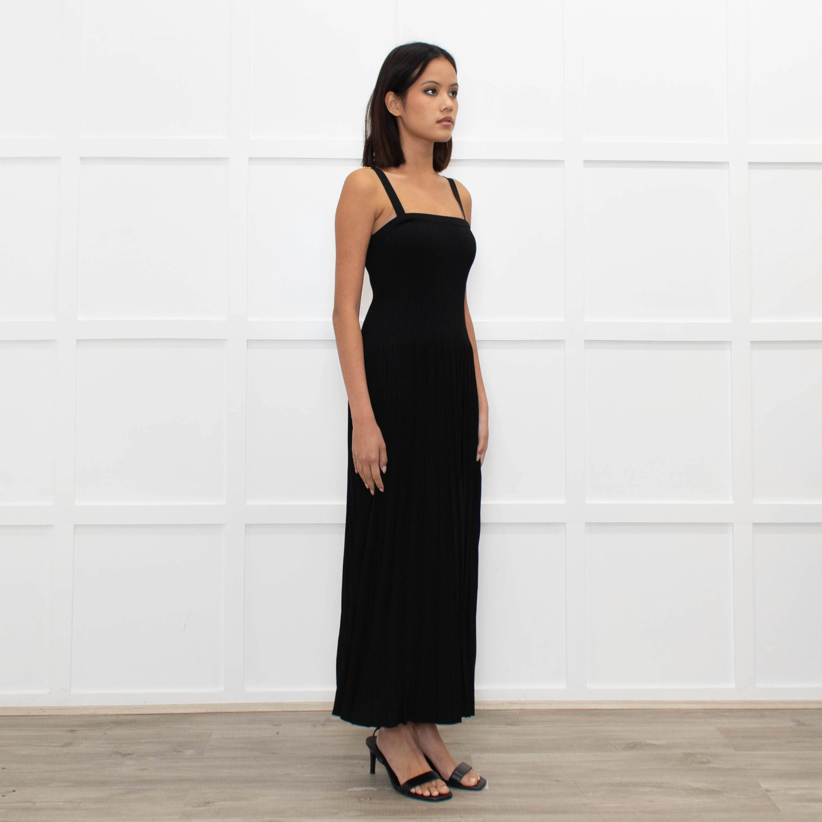 Zimmermann Black Pleated Sleeveless Knit Long Dress - Image 3