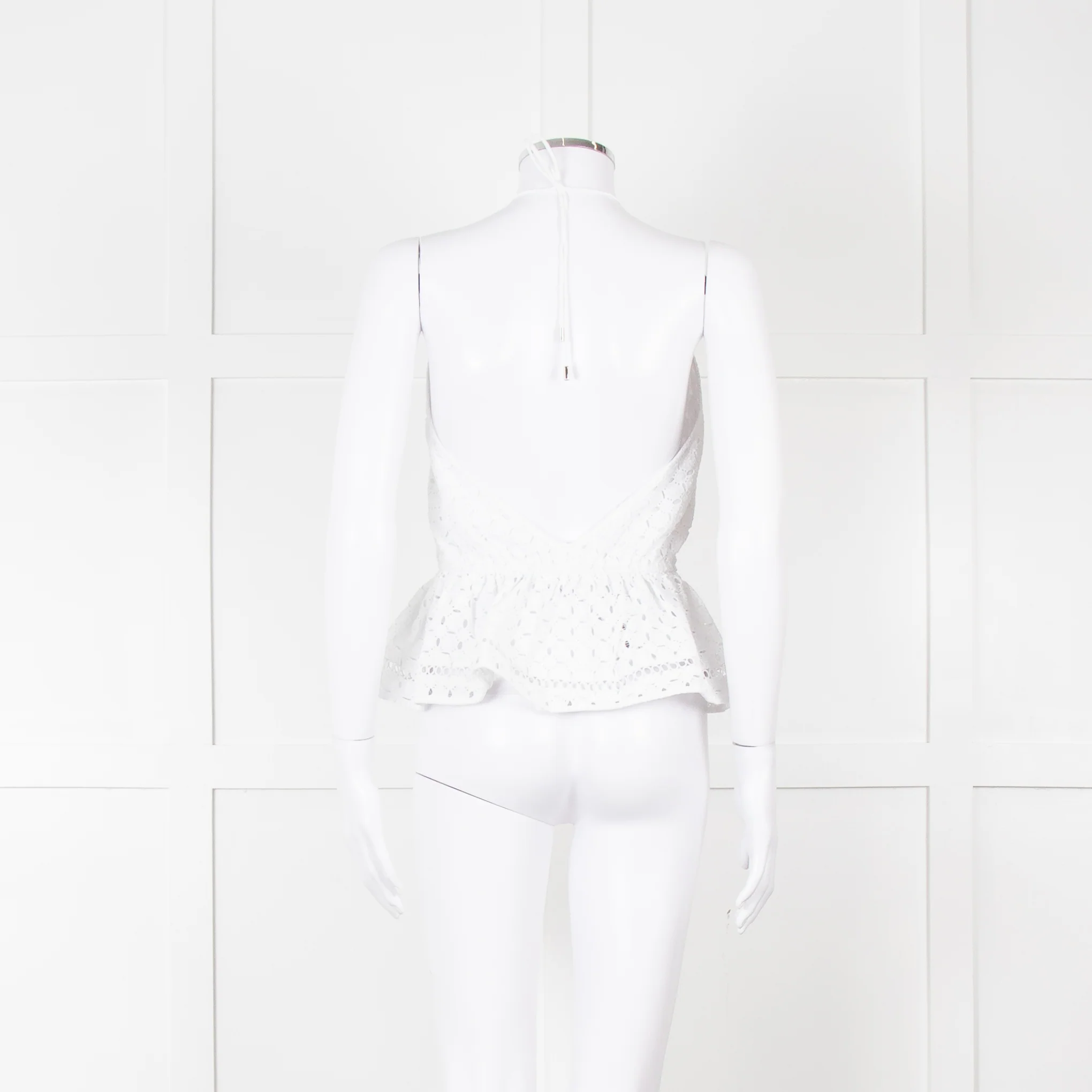 Zimmermann White Halter Neck Lace Cotton Top - Image 5