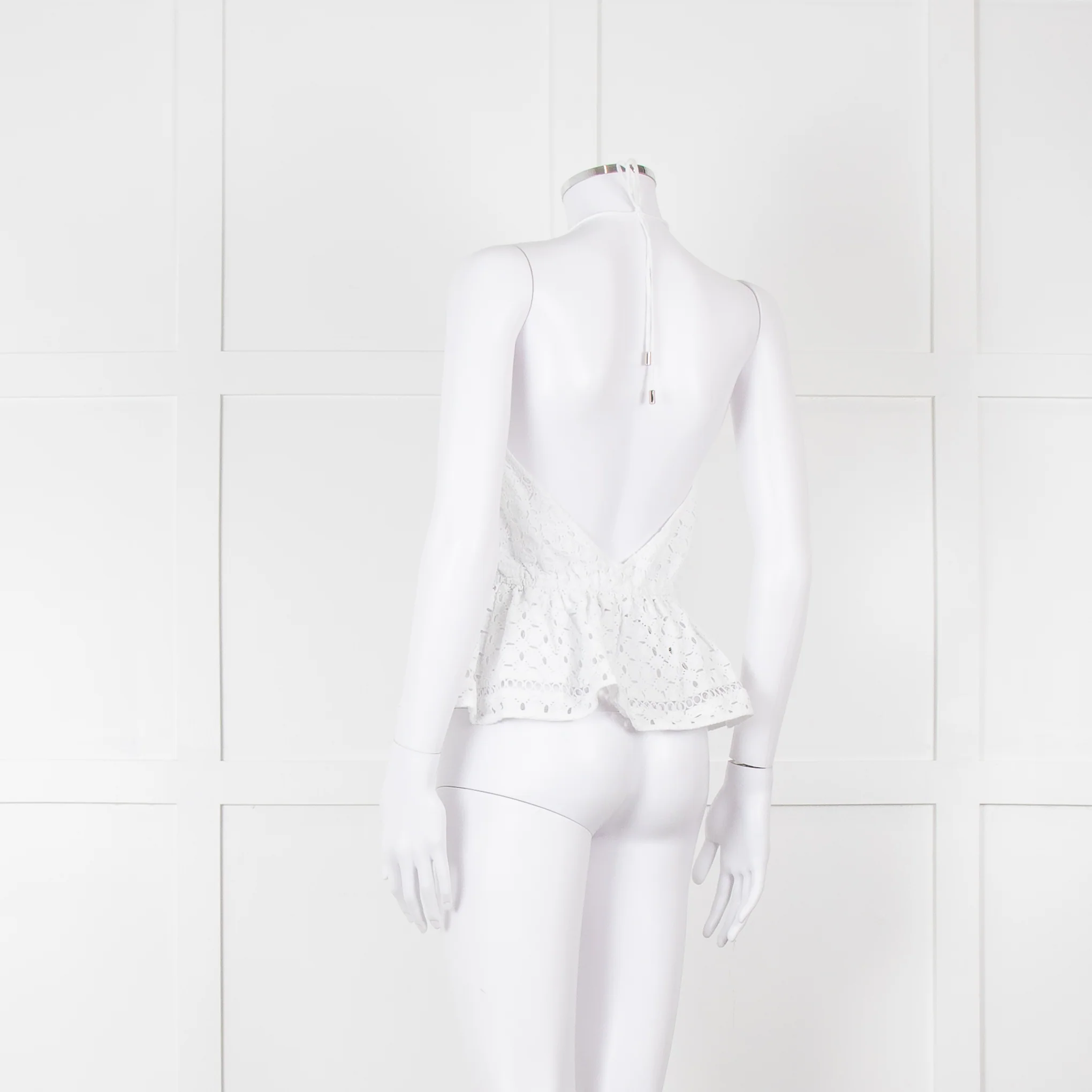Zimmermann White Halter Neck Lace Cotton Top - Image 6