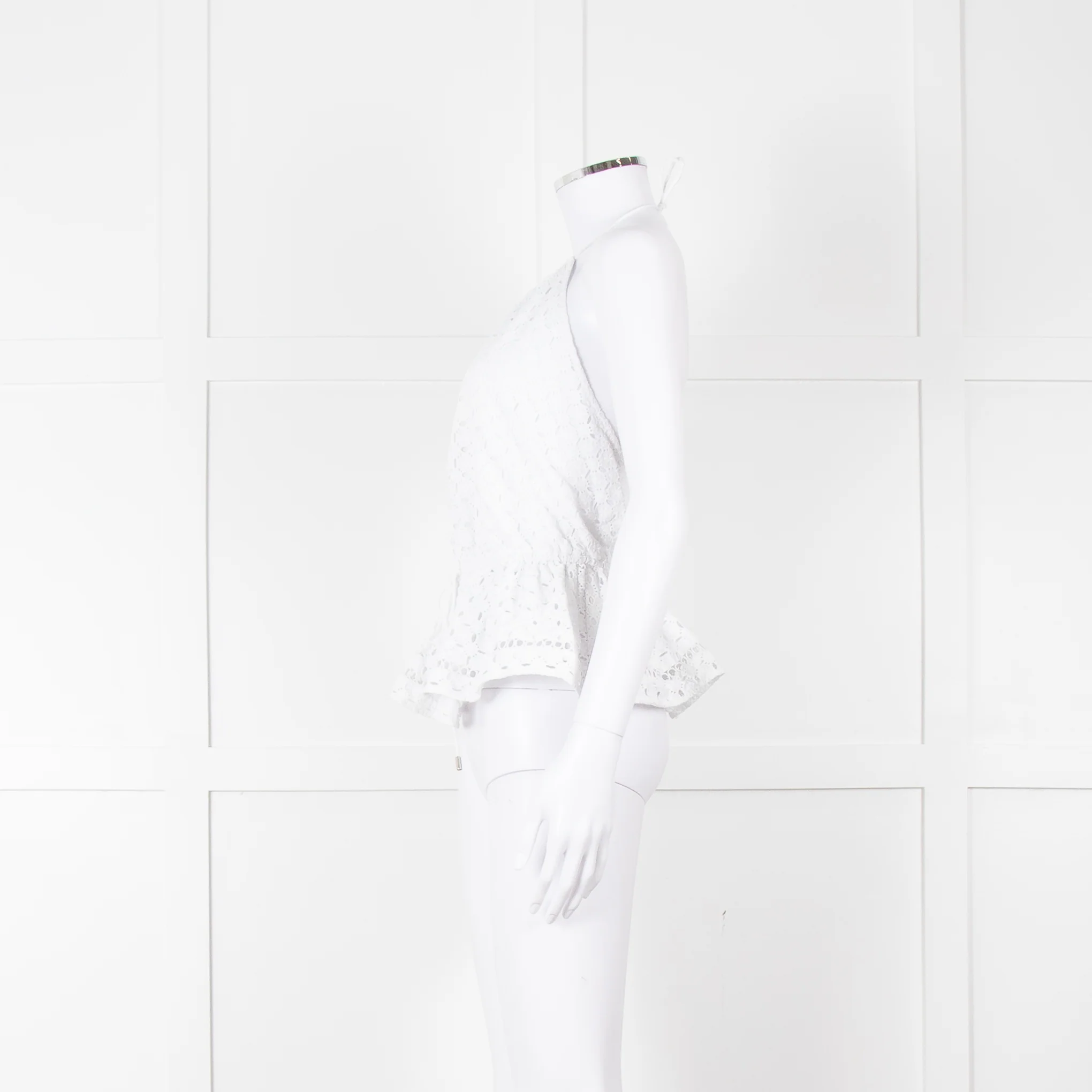 Zimmermann White Halter Neck Lace Cotton Top - Image 7