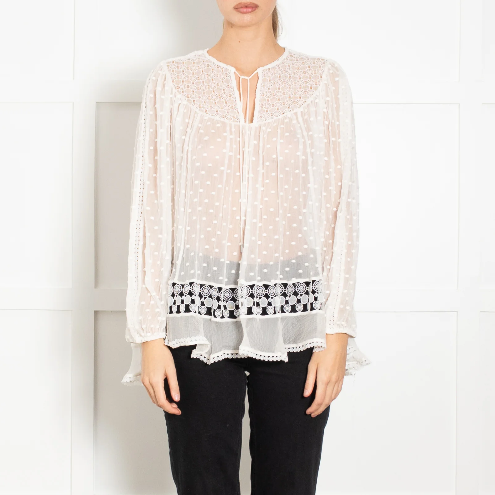 Zimmermann White Lace And Polka Spot Top - Image 2