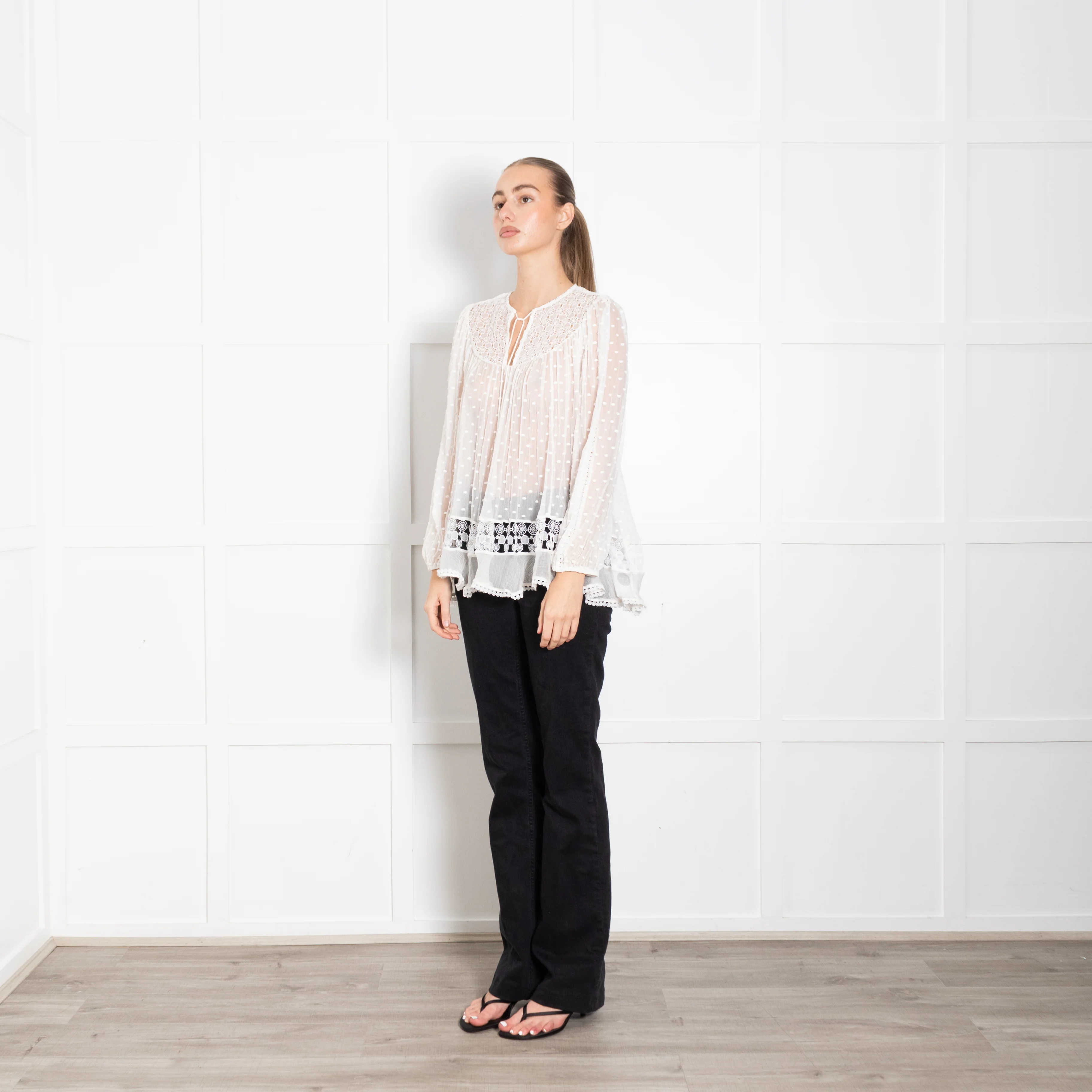 Zimmermann White Lace And Polka Spot Top - Image 3