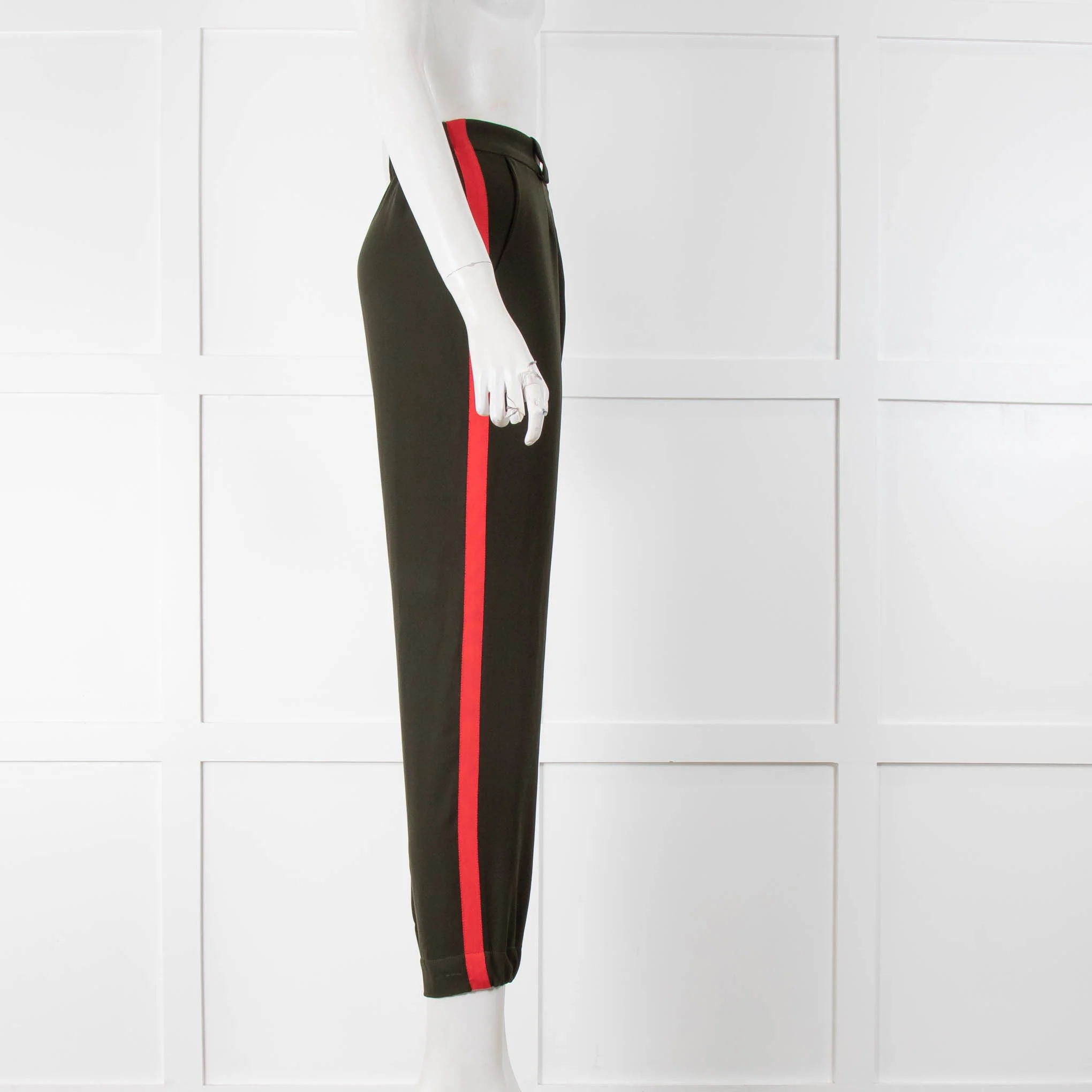 Zoe Jordan khaki With Red Side Stripe Jogger Trousers - Image 2