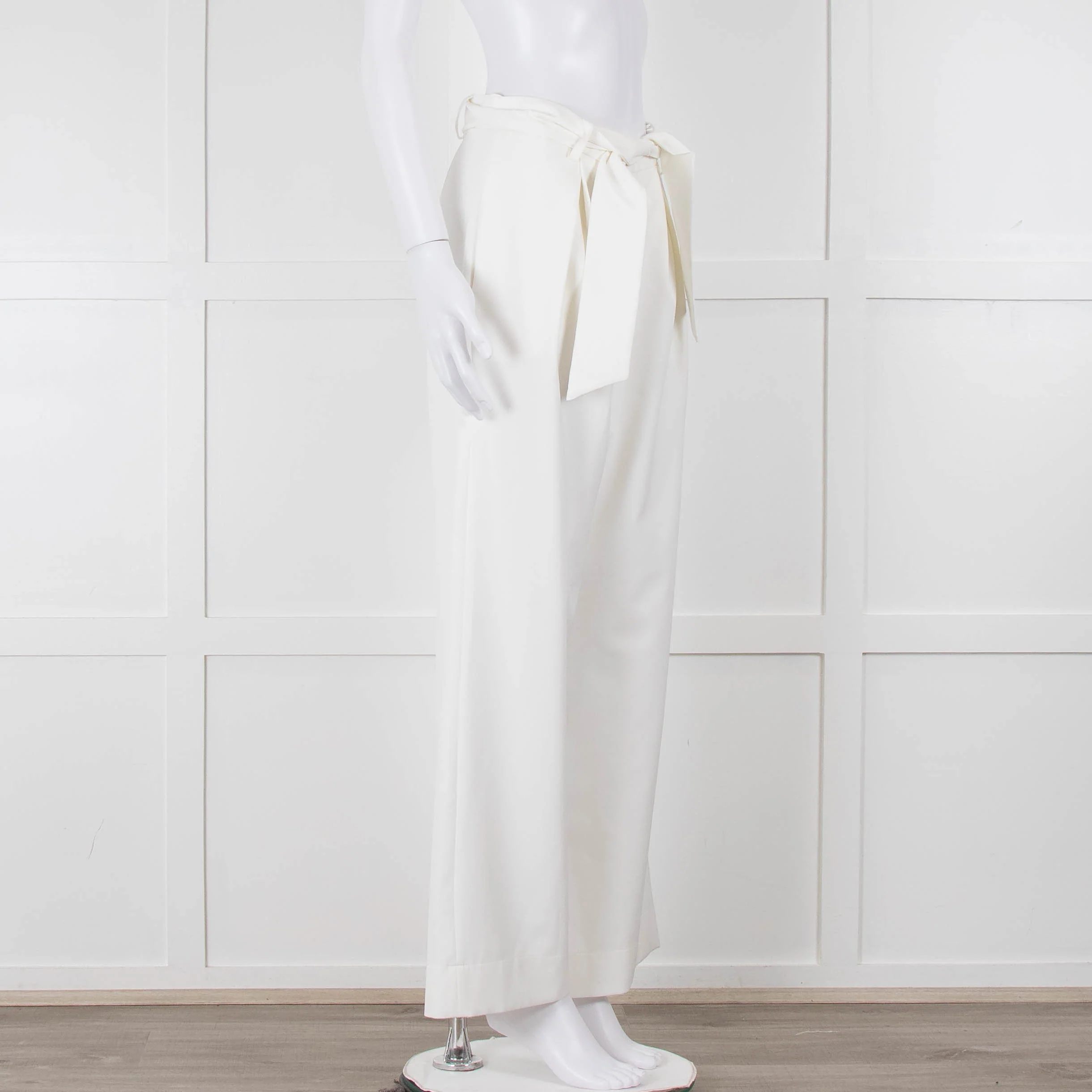 Zoe Milano Cream Belted Wide Trousers - Image 2