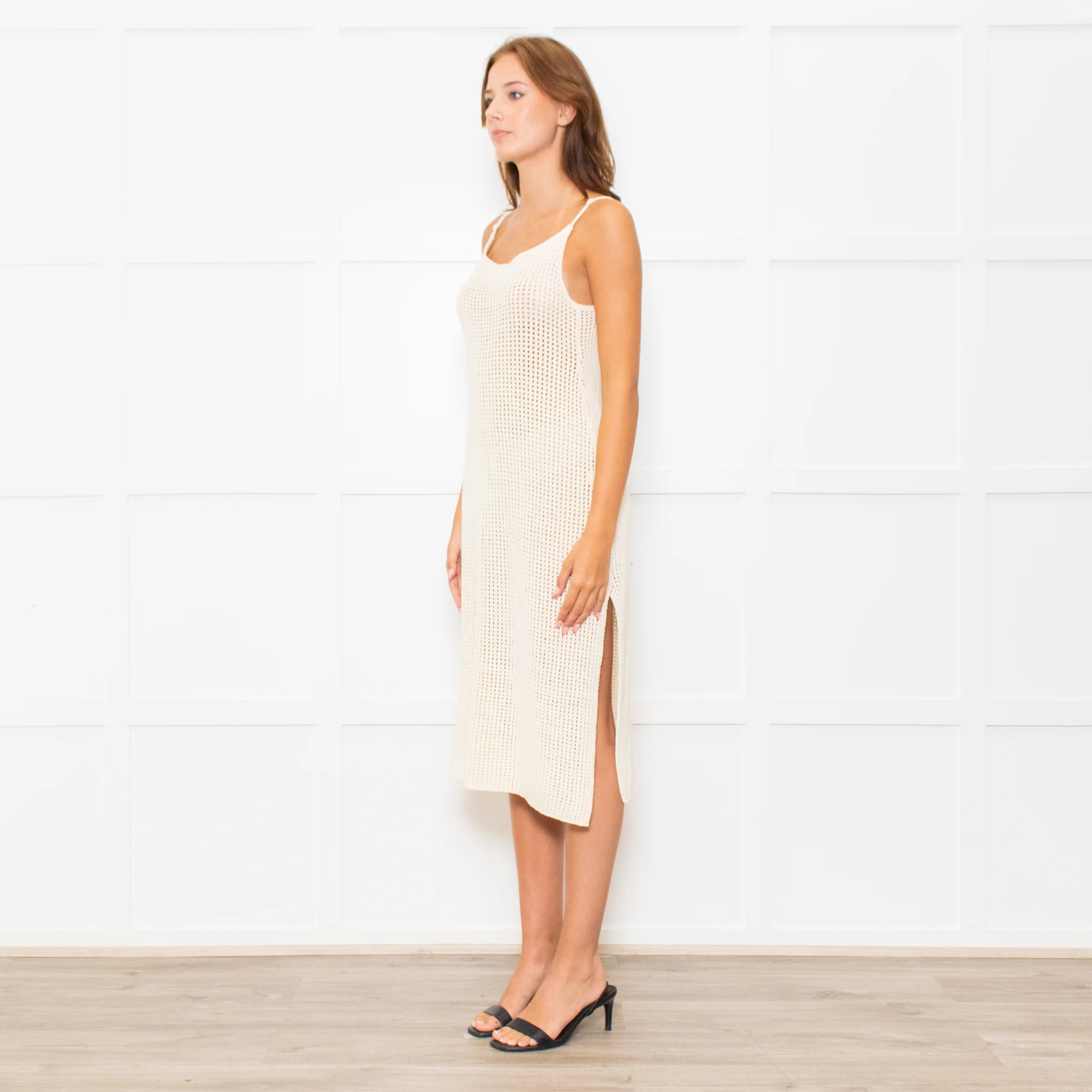Zulu & Zephyr Cream Crochet Strappy Dress - Image 3